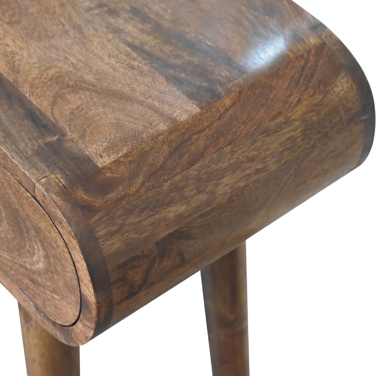 Solid Mango Wood Grey Washed Finished 1 Drawer Mini Console Table - Image 5