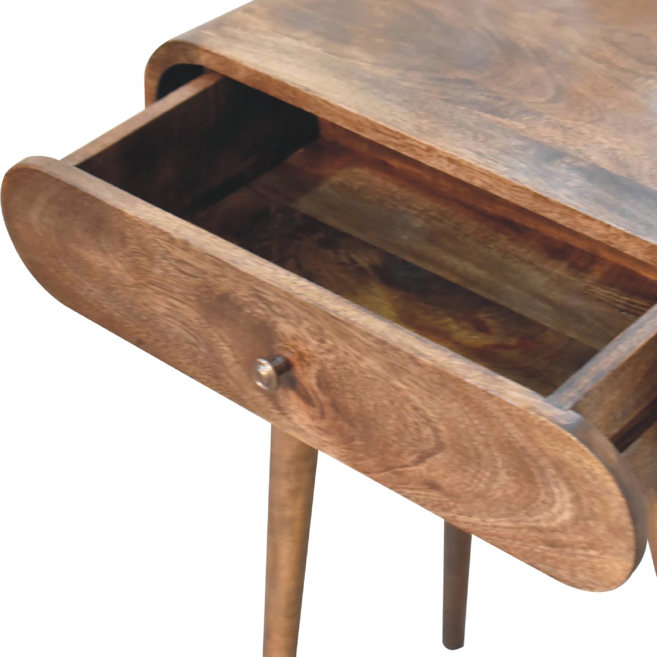 Solid Mango Wood Grey Washed Finished 1 Drawer Mini Console Table - Image 6