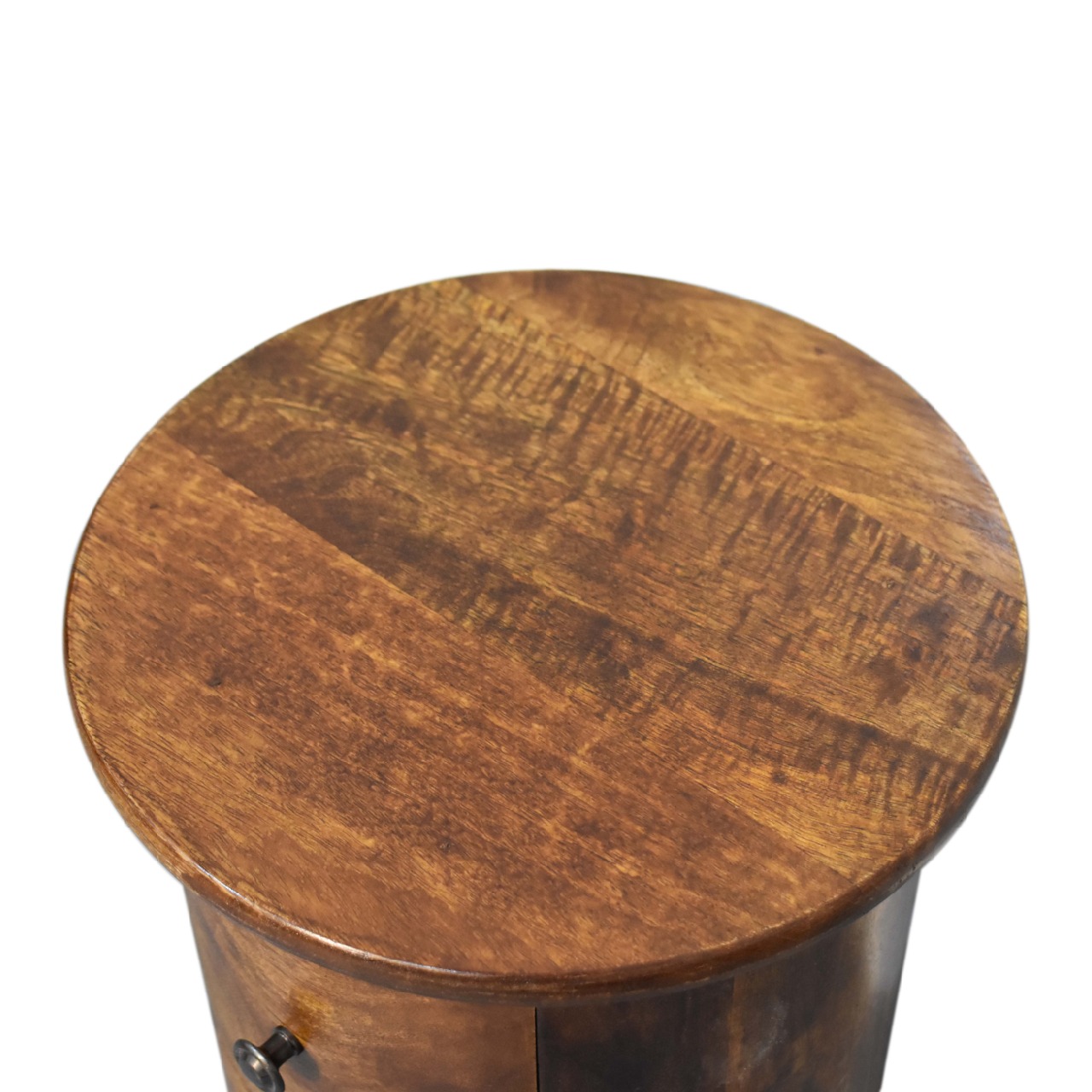 Solid Mango Wood Chestnut Finished 2 Drawer Drum Mini Chest - Image 5