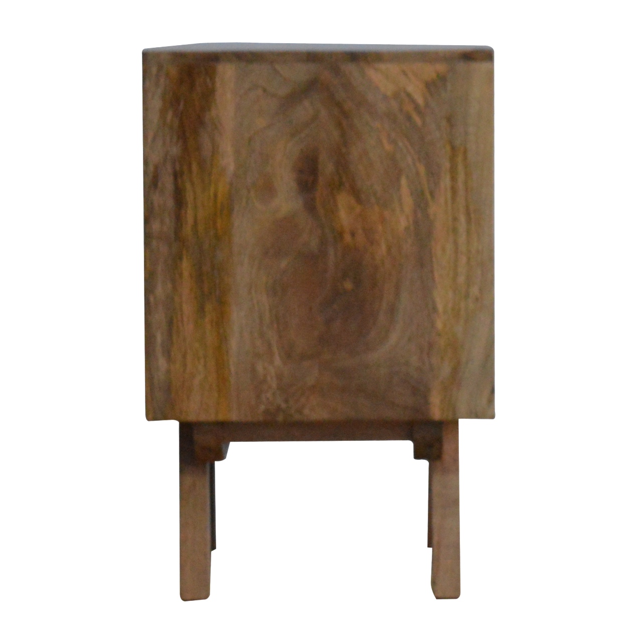 Solid Mango Wood Oak Finished 2 Drawers Two Tone Hand Painted Bedside - Image 8
