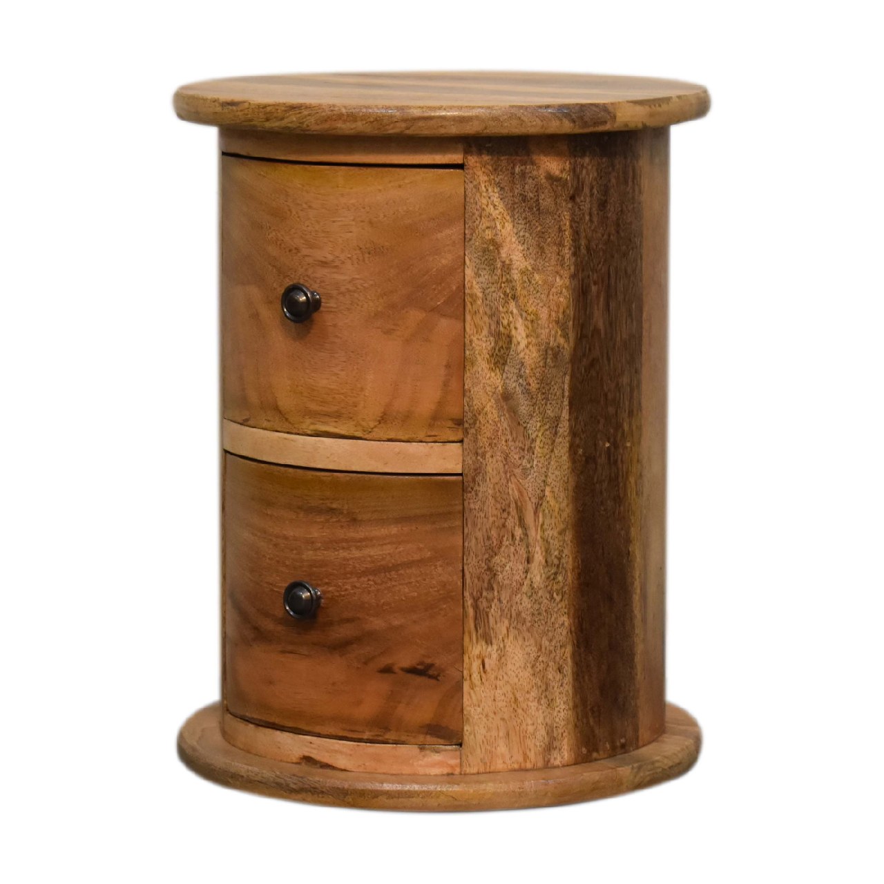 Solid Mango Wood Oak Finished 2 Drawer Mini Chest - Image 2