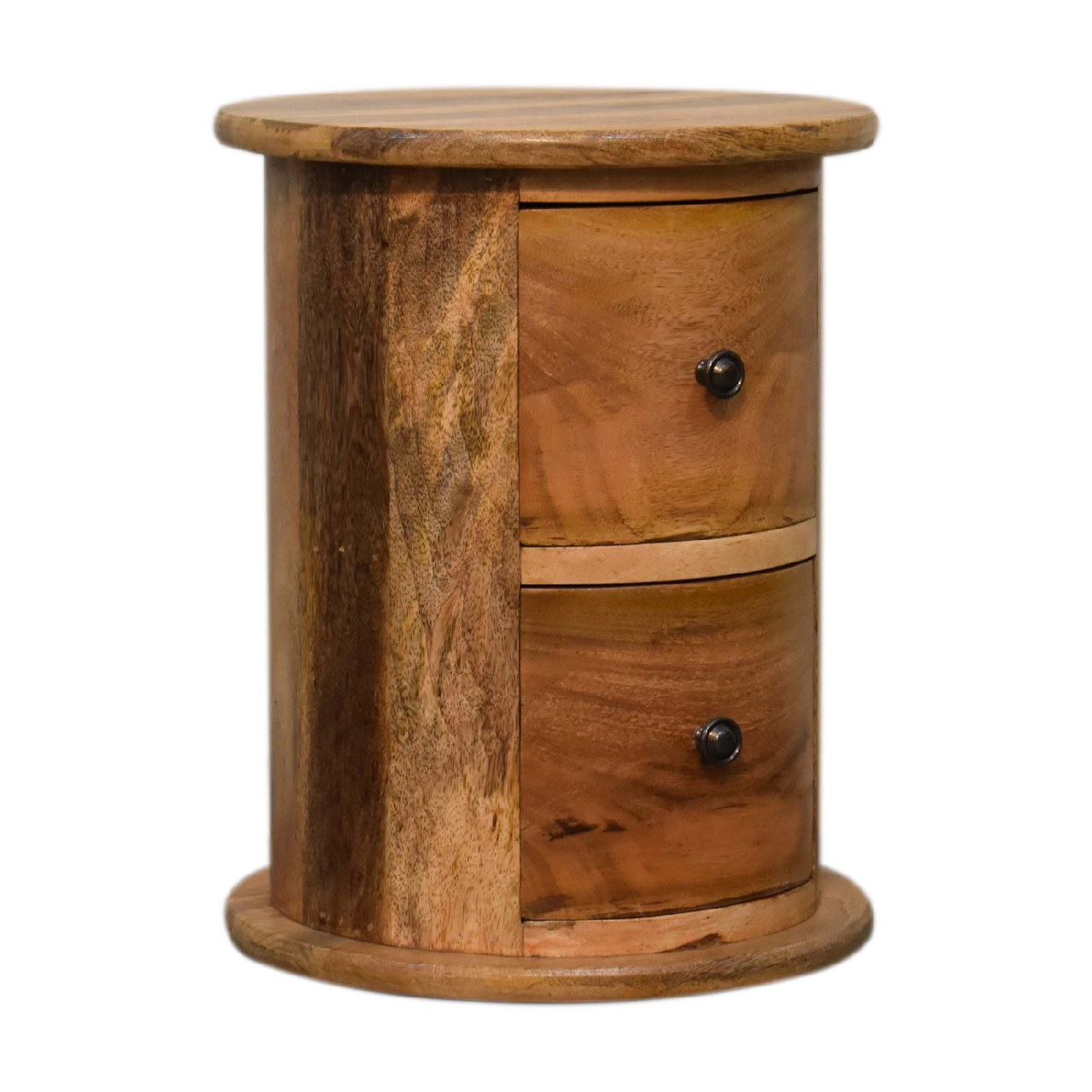 Solid Mango Wood Oak Finished 2 Drawer Mini Chest - Image 3