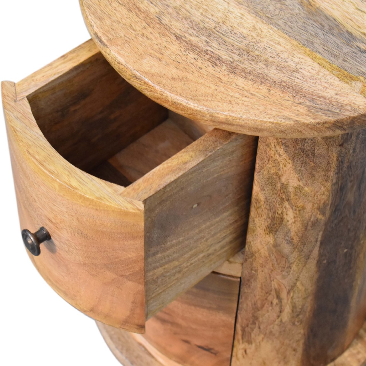 Solid Mango Wood Oak Finished 2 Drawer Mini Chest - Image 6
