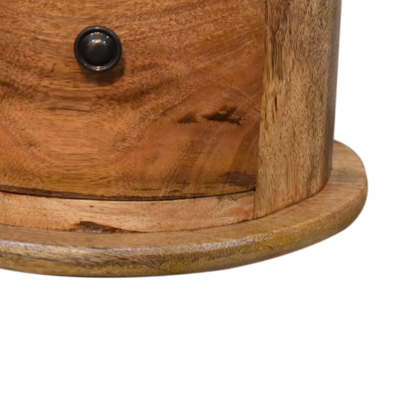 Solid Mango Wood Oak Finished 2 Drawer Mini Chest - Image 7