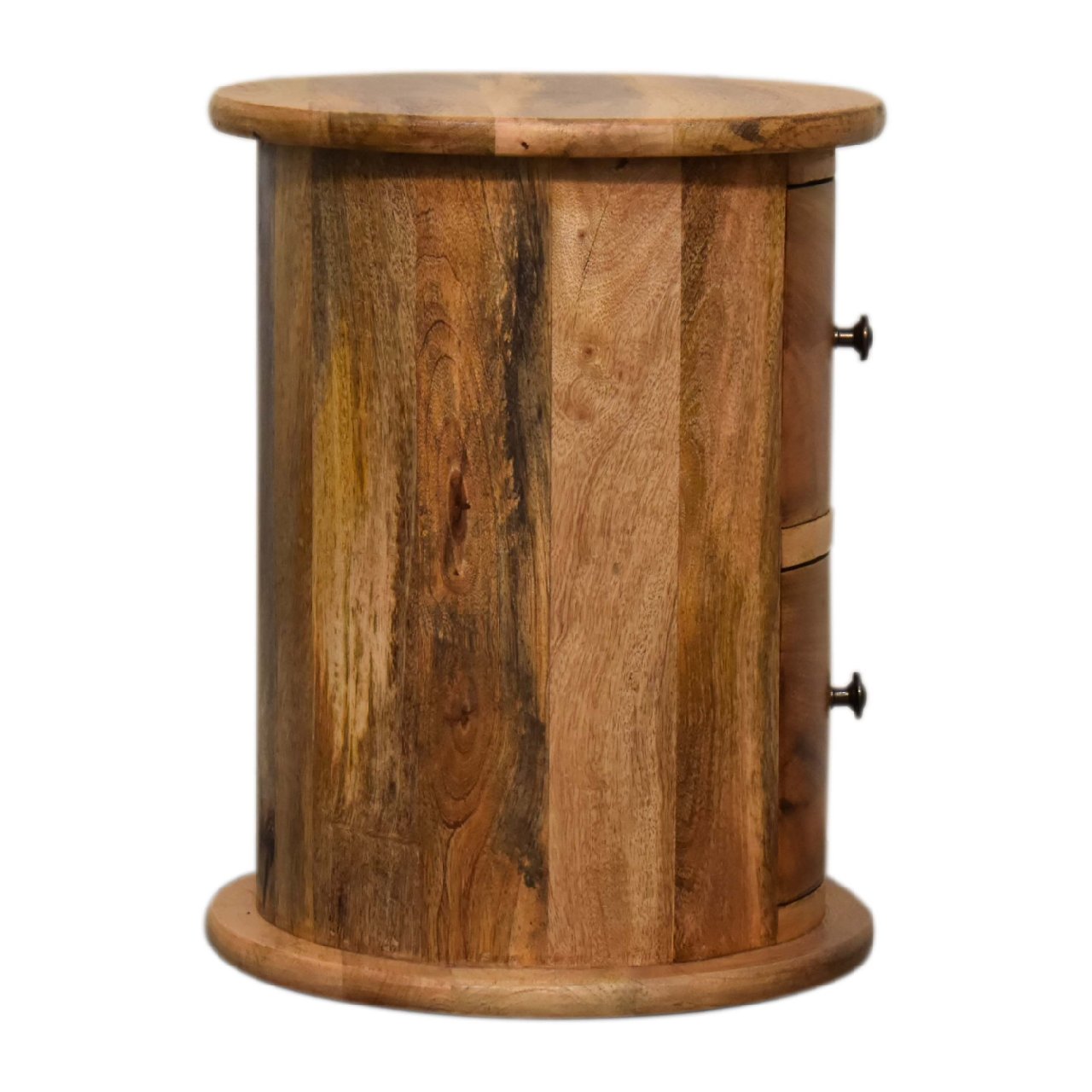 Solid Mango Wood Oak Finished 2 Drawer Mini Chest - Image 8