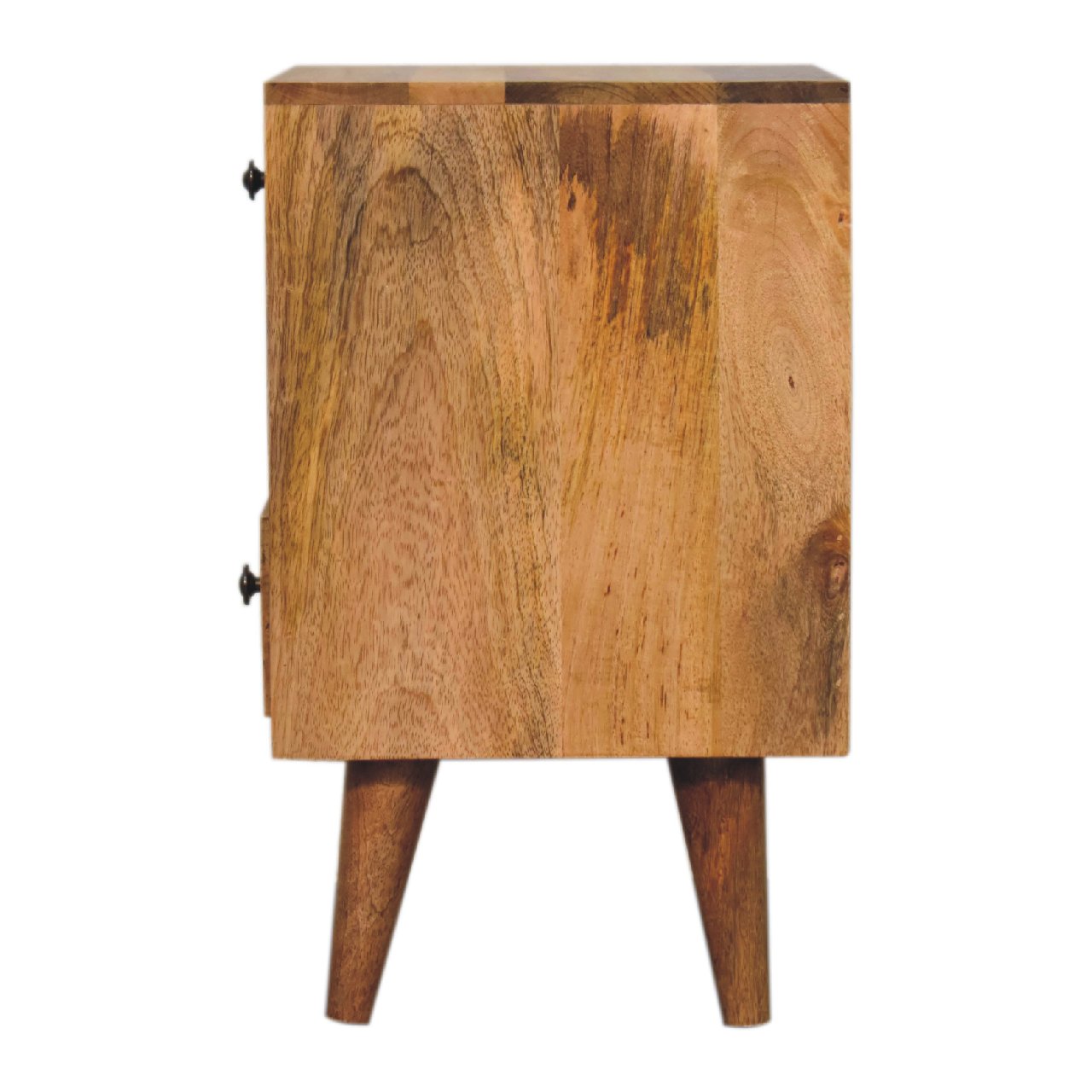 Solid Mango Wood Multi Oak Finished 2 Drawer 1 Slot Mini Classic Bedside - Image 8