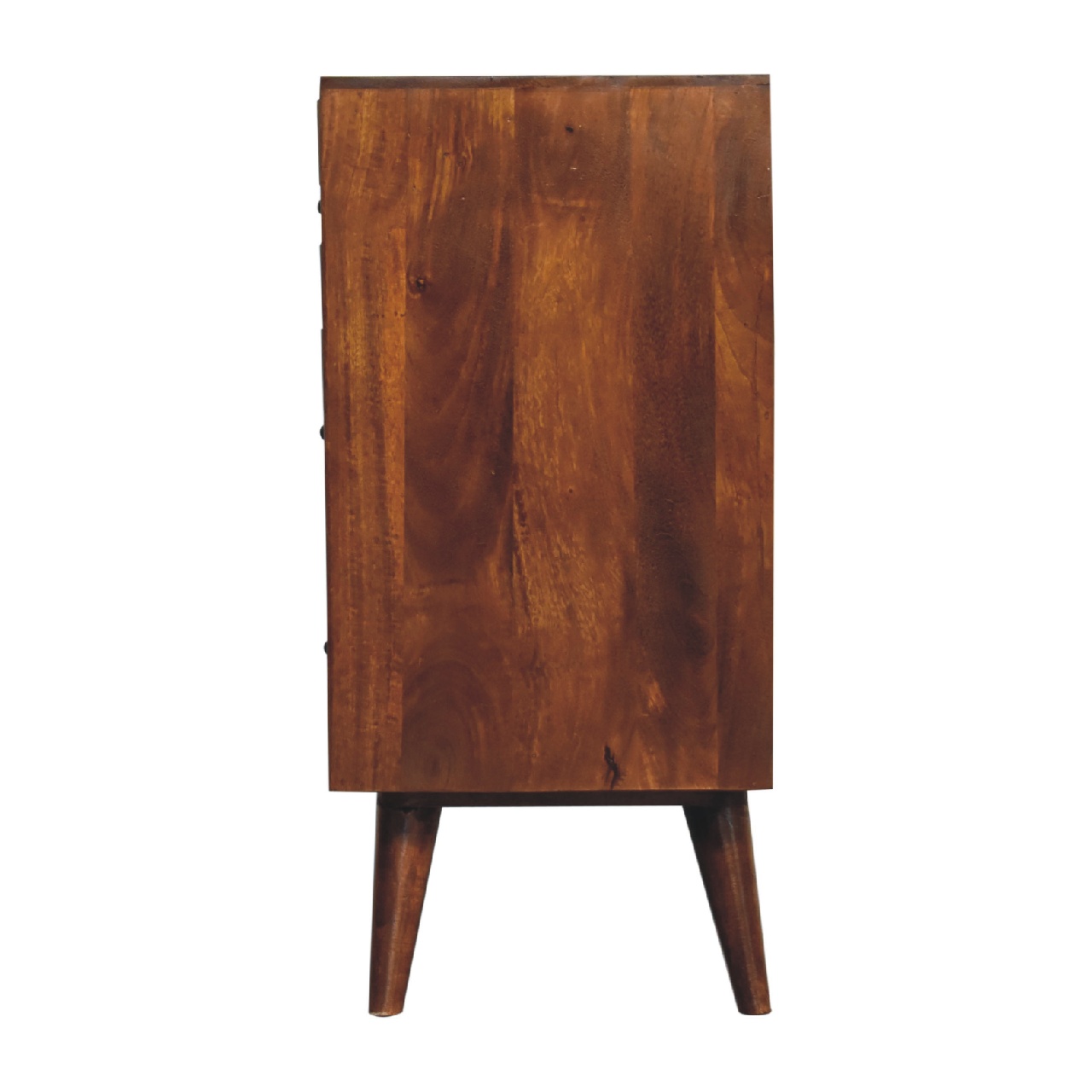 Solid Mango Wood Chestnut Finished Pineapple Patterned 3 Drawer Chest - Image 7
