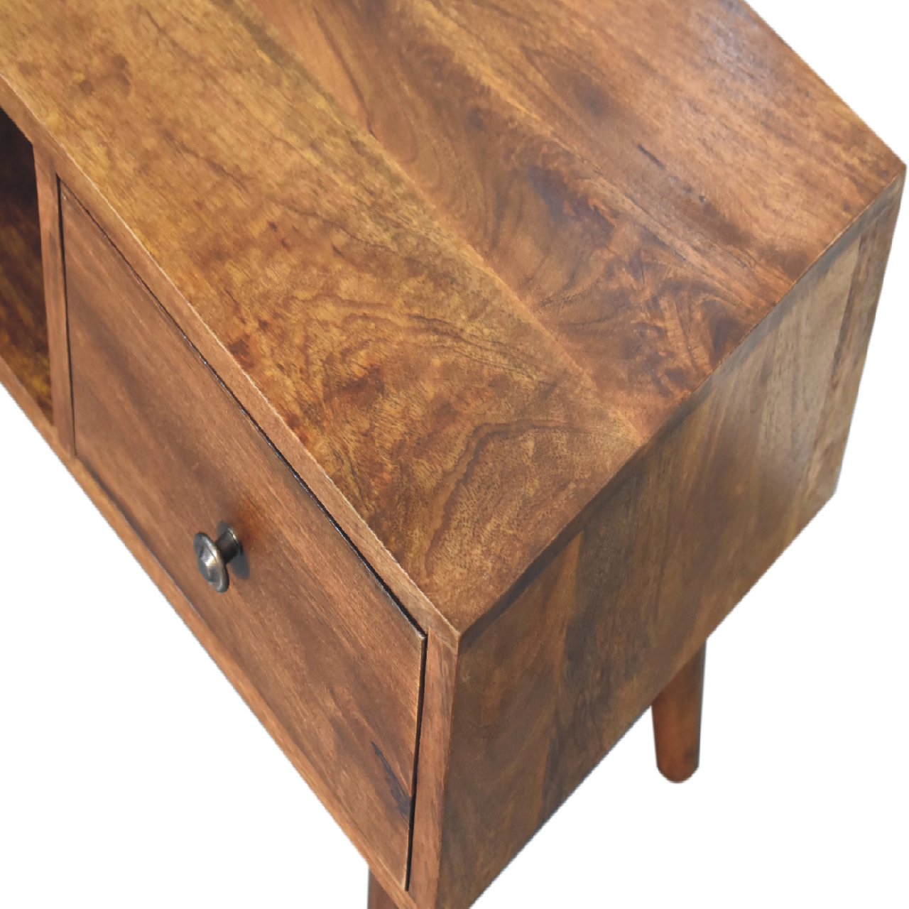 Solid Mango Wood Chestnut Finished 2 Drawer 1 Slot Classic Coffee Table - Image 5