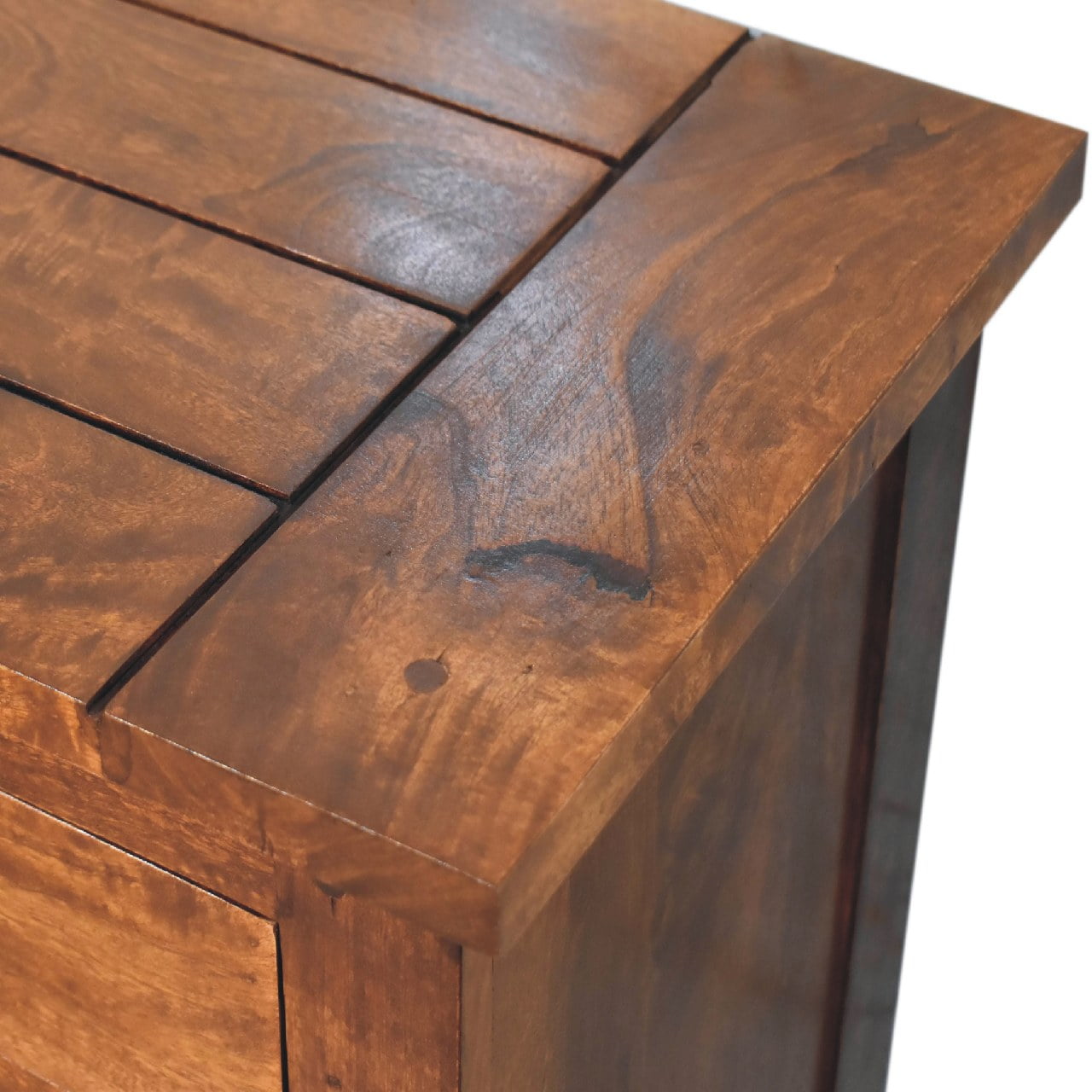 Solid Mango Wood Chestnut Finished 2 Drawer 2 Door Sideboard - Image 5
