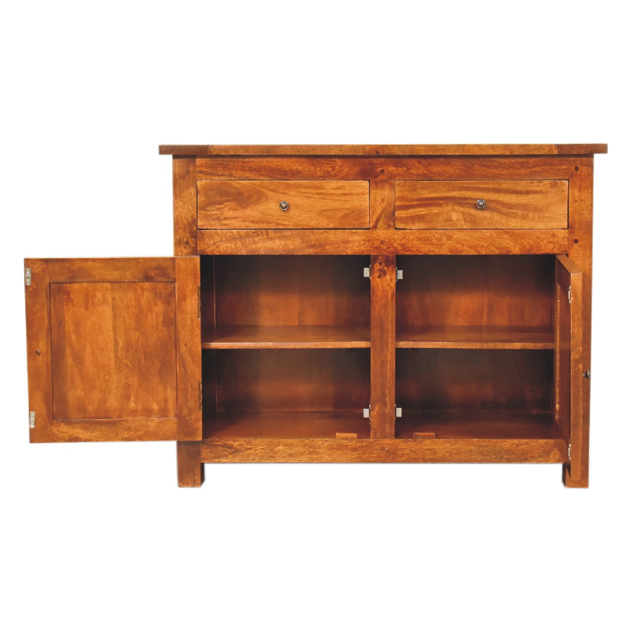 Solid Mango Wood Chestnut Finished 2 Drawer 2 Door Sideboard - Image 7