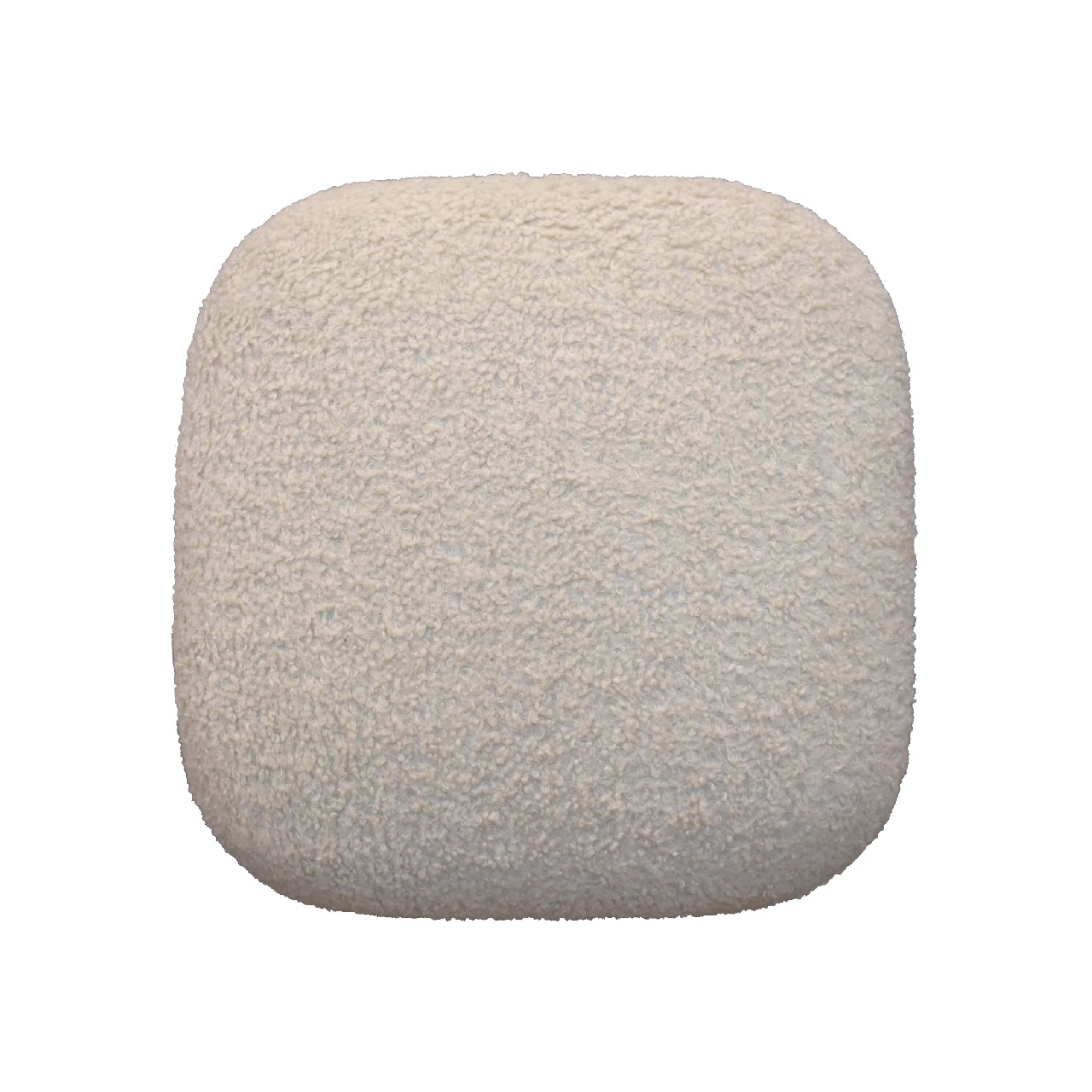 Solid Mango Wood Boucle Cream Square Footstool - Image 8
