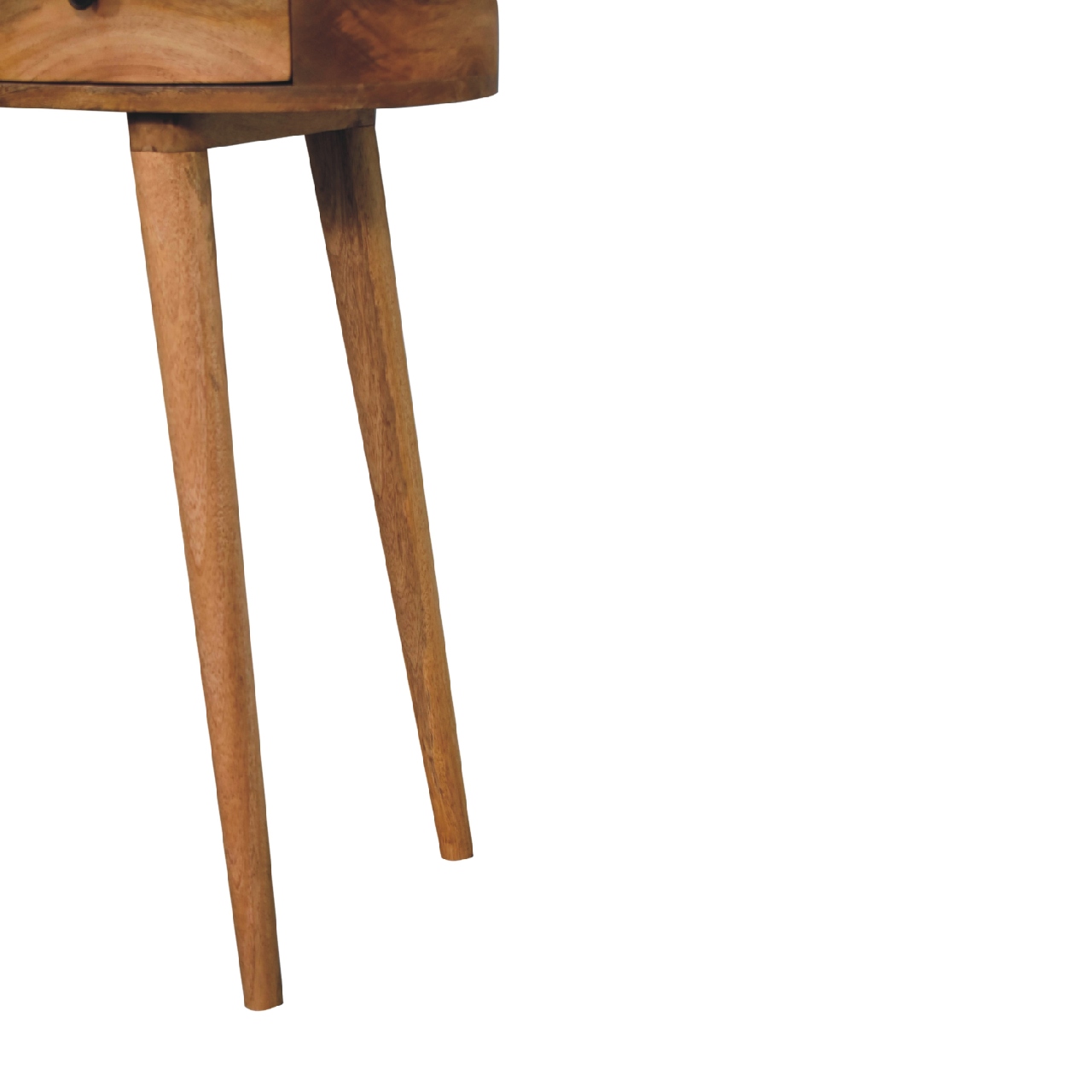 Solid Mango Wood Oak Finished Wave Curved 2 Drawer Desk - Image 7
