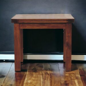 Solid Mango Wood Chestnut Finished Small Extendable Butterfly Dining Table