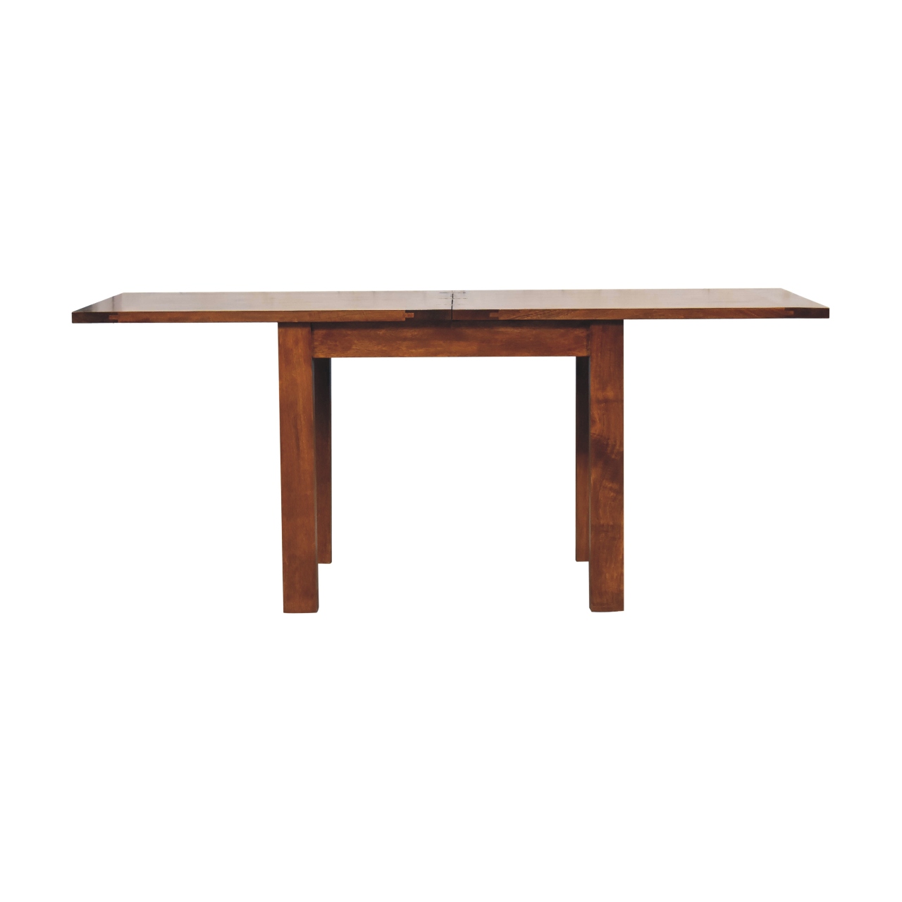 Solid Mango Wood Chestnut Finished Small Extendable Butterfly Dining Table - Image 5