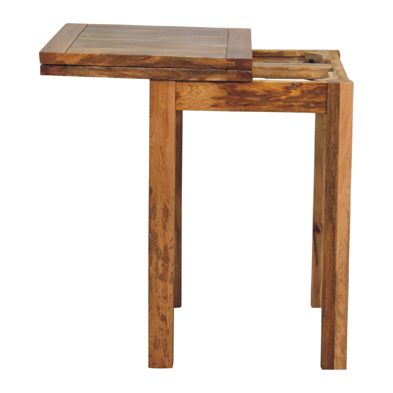 Solid Mango Wood Chestnut Finished Small Extending Dining Table - Image 3