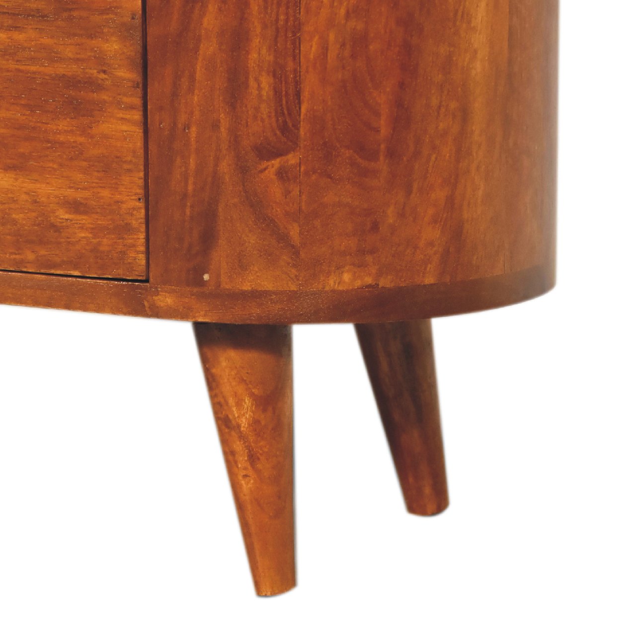 Solid Mango Wood Chestnut Finished 3 Drawer Mini Cabinet - Image 7