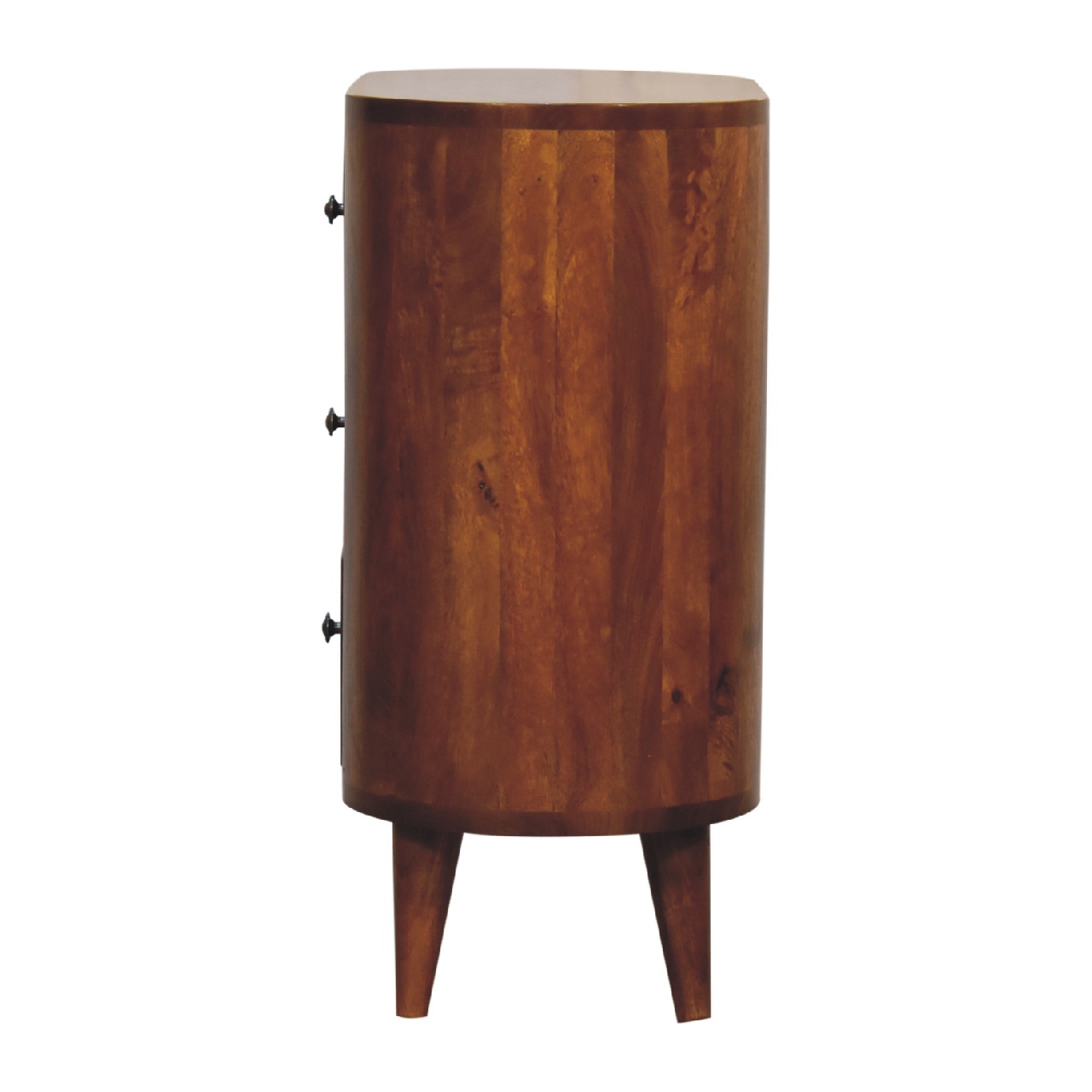 Solid Mango Wood Chestnut Finished 3 Drawer Mini Cabinet - Image 8