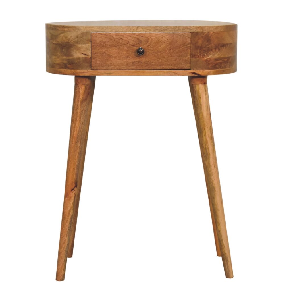 Mango Wood Oak Finished 1 Drawer Mini Albion Console