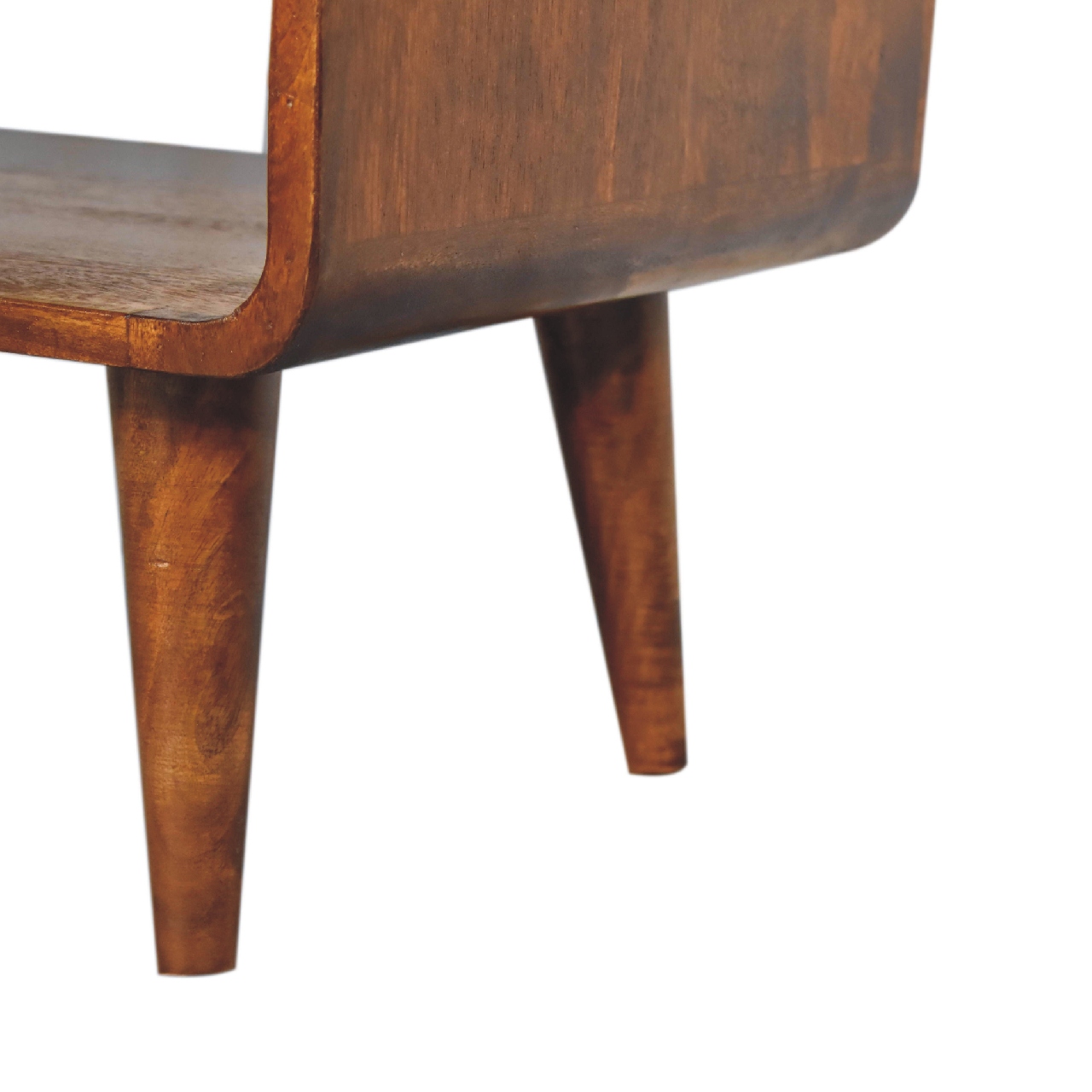 Solid Mango Wood Chestnut Finished Open Media Unit - Image 7