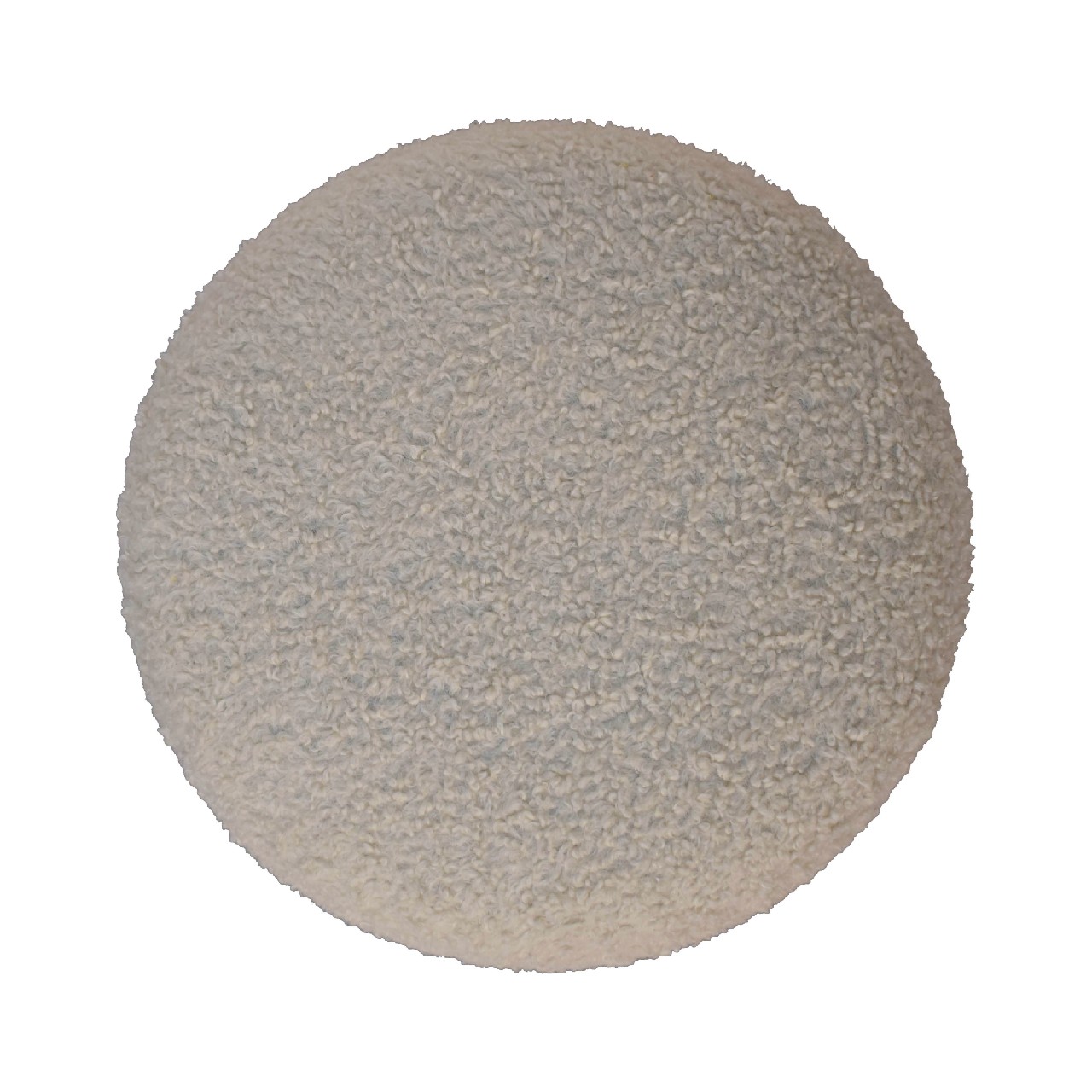 Solid Mango Wood Cream Boucle Upholstered Round Footstool - Image 8