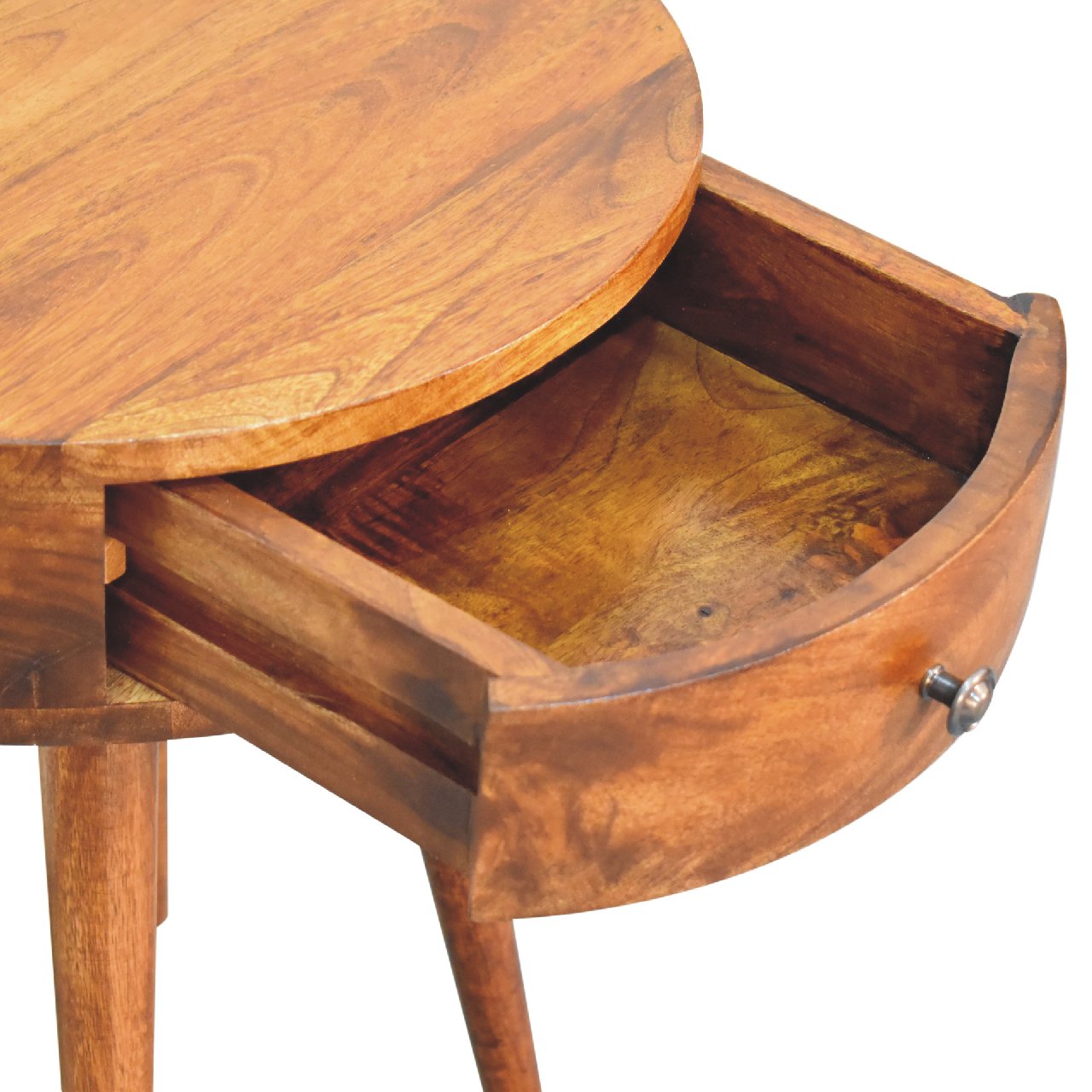Solid Mango Wood Single Chestnut Bedside & Plug In Light - Image 7