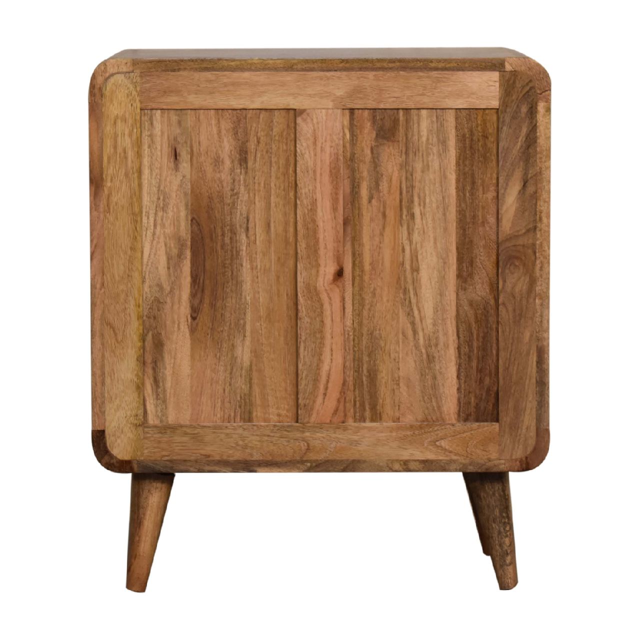Solid Mango Wood Oak Finished 3 Drawer Mini Curved Chest - Image 9