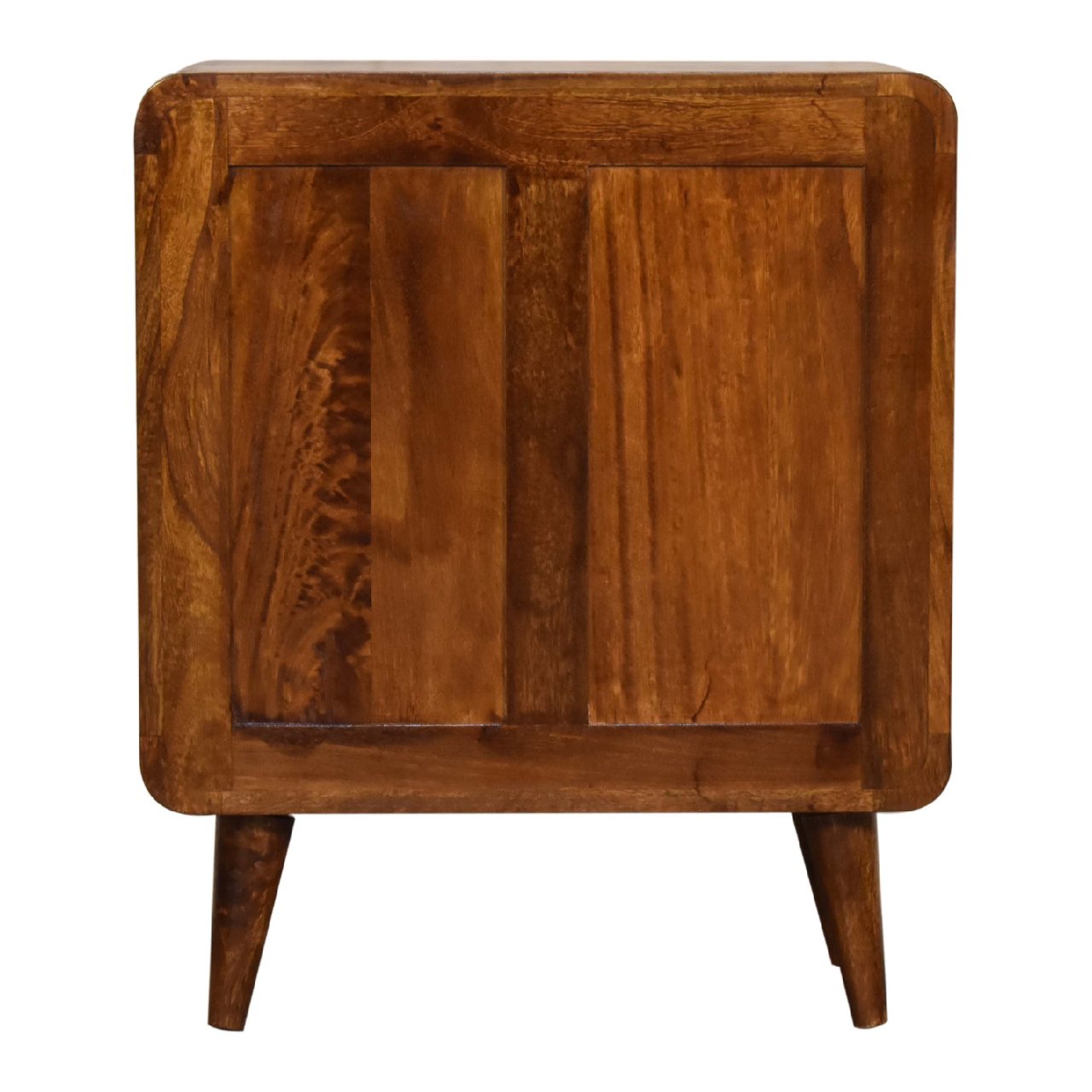 Solid Mango Wood Chestnut Finished 3 Drawer Mini Curved Chest - Image 9