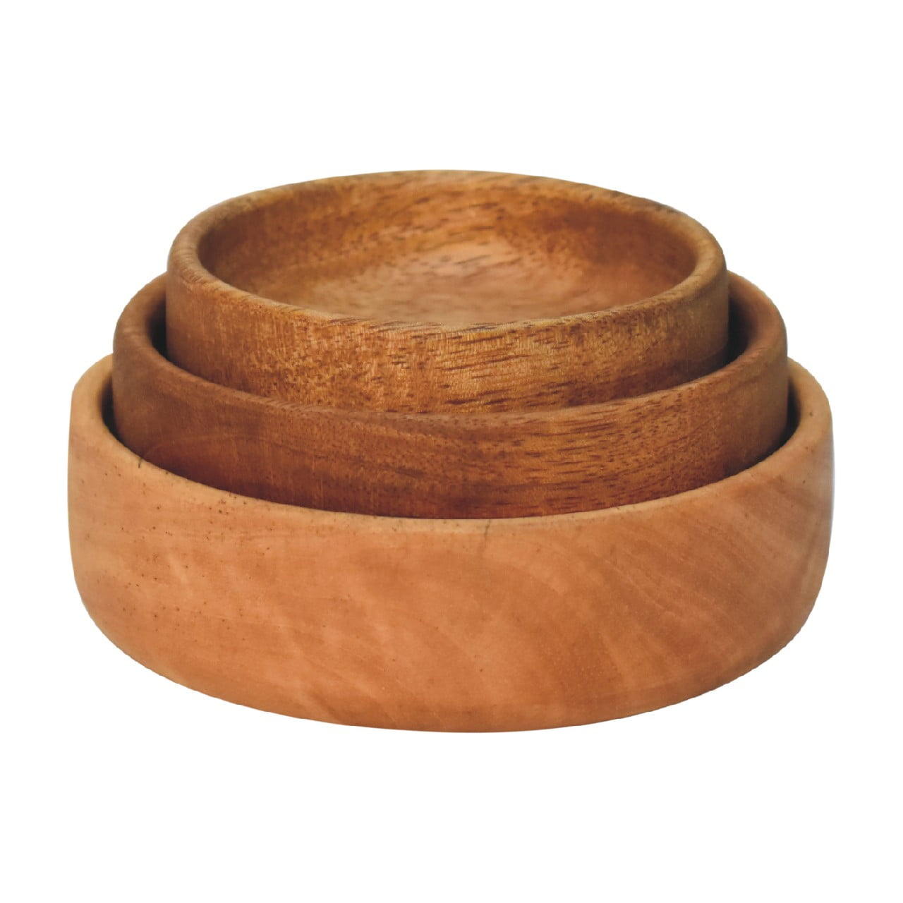 Solid Mango Wood Solid Wood Fruit Bowl Set of 3