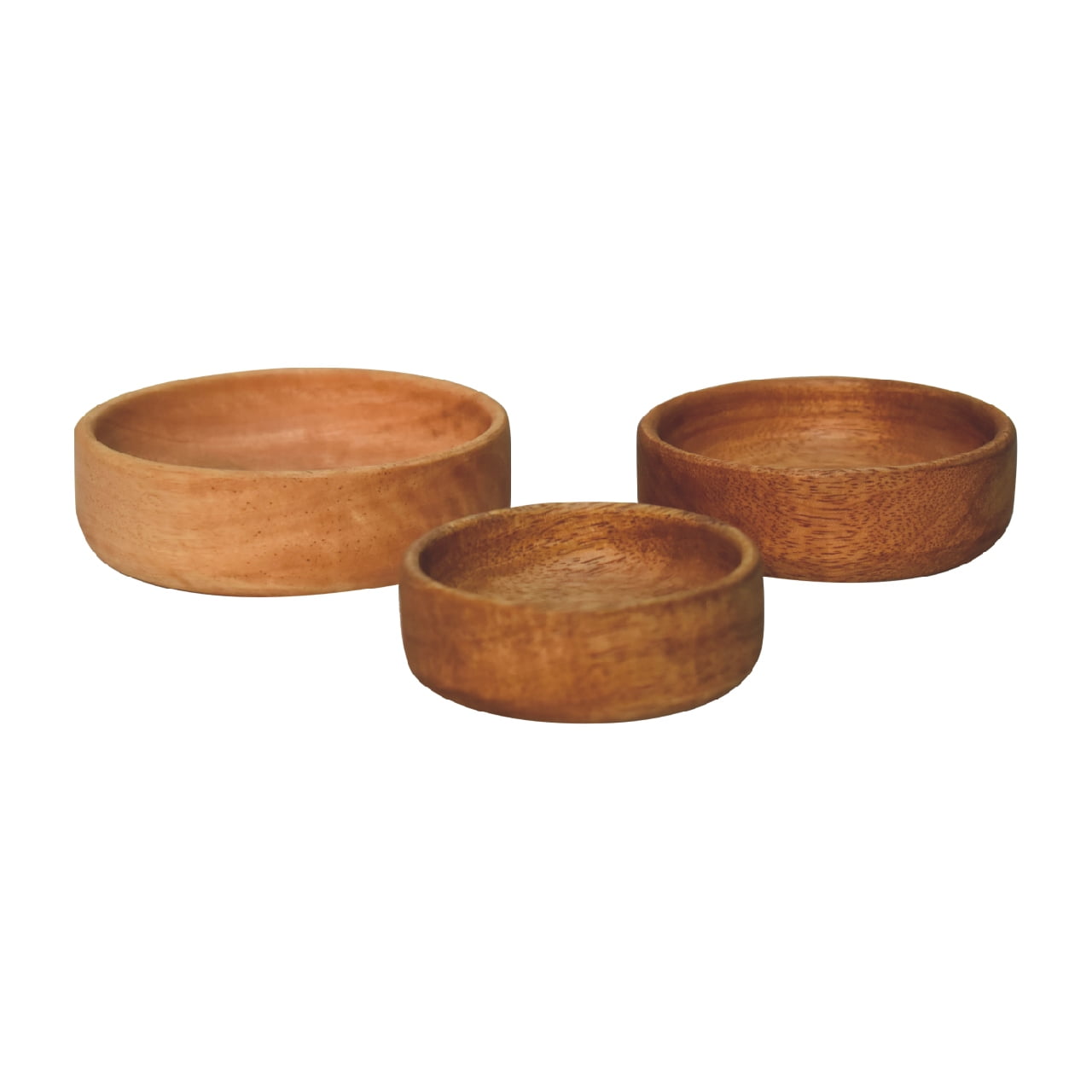 Solid Mango Wood Solid Wood Fruit Bowl Set of 3 - Image 3