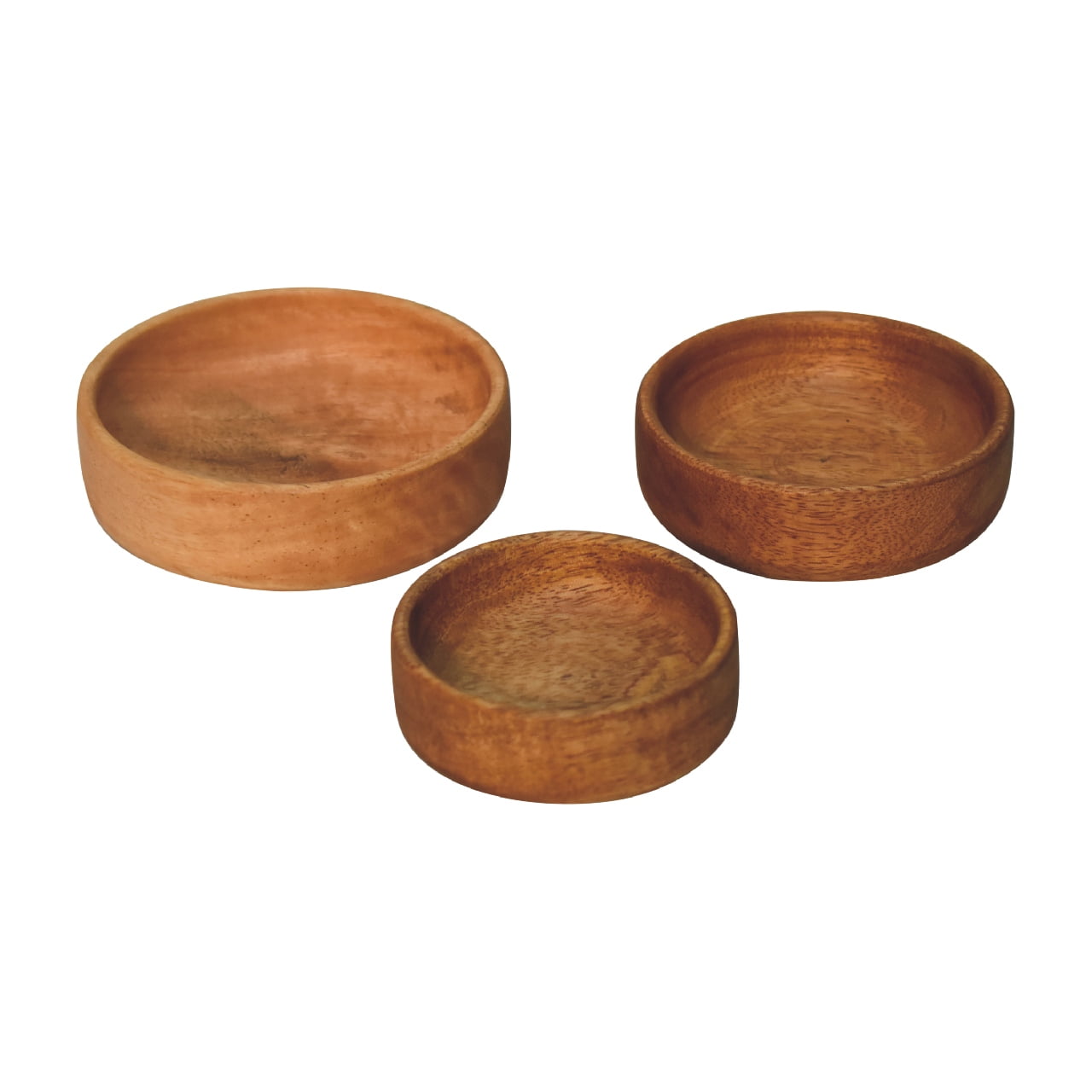 Solid Mango Wood Solid Wood Fruit Bowl Set of 3 - Image 4