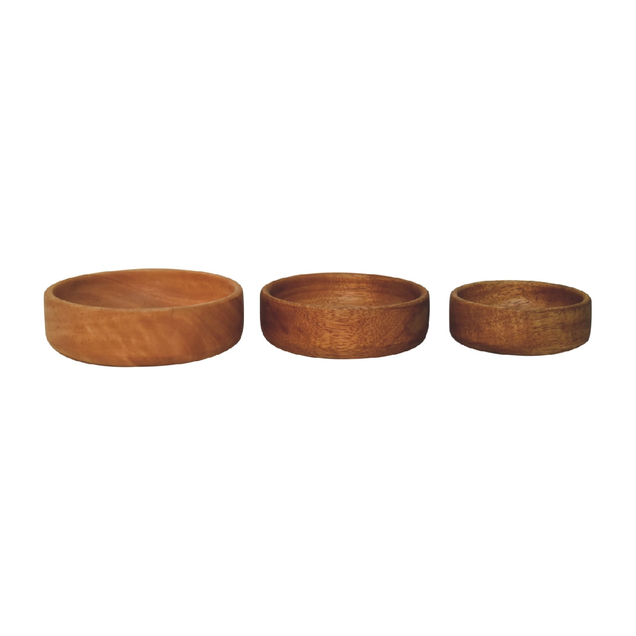 Solid Mango Wood Solid Wood Fruit Bowl Set of 3 - Image 5