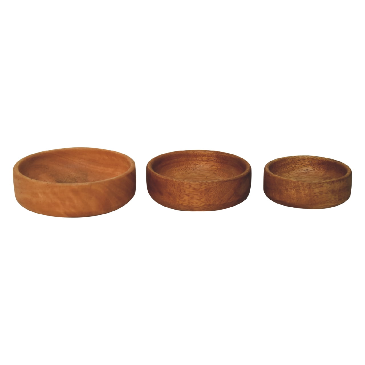 Solid Mango Wood Solid Wood Fruit Bowl Set of 3 - Image 6