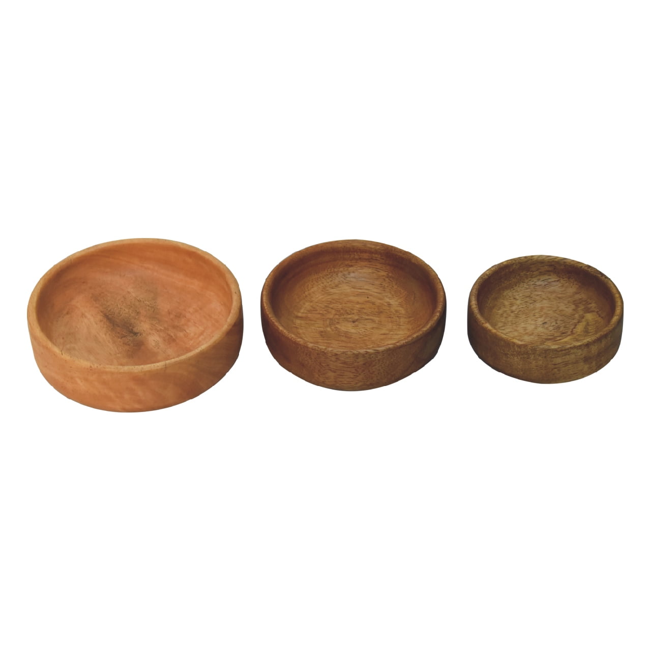 Solid Mango Wood Solid Wood Fruit Bowl Set of 3 - Image 7