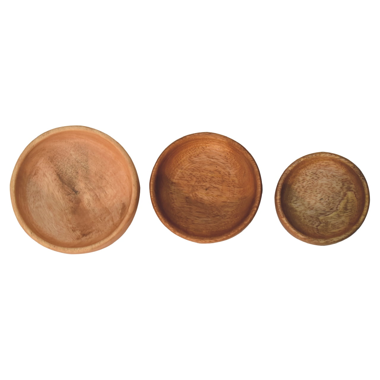 Solid Mango Wood Solid Wood Fruit Bowl Set of 3 - Image 8