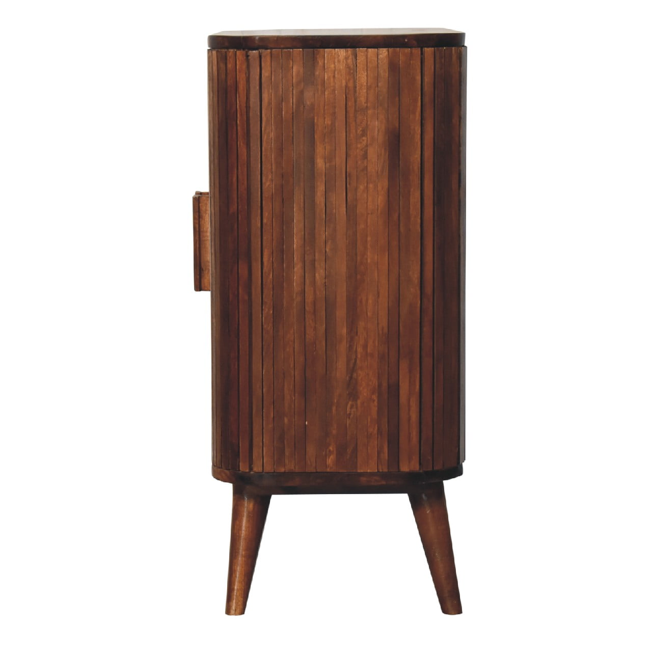 Solid Mango Wood Chestnut Finished Striped 2 Door Cabinet - Image 7