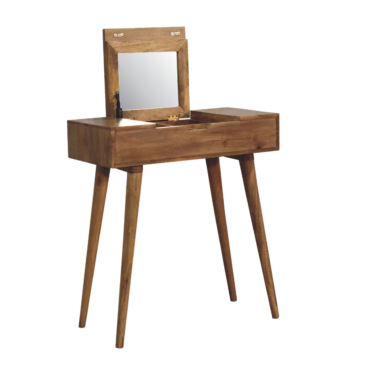 Solid Mango Wood Oak Finished Mini Dressing Table - Image 4