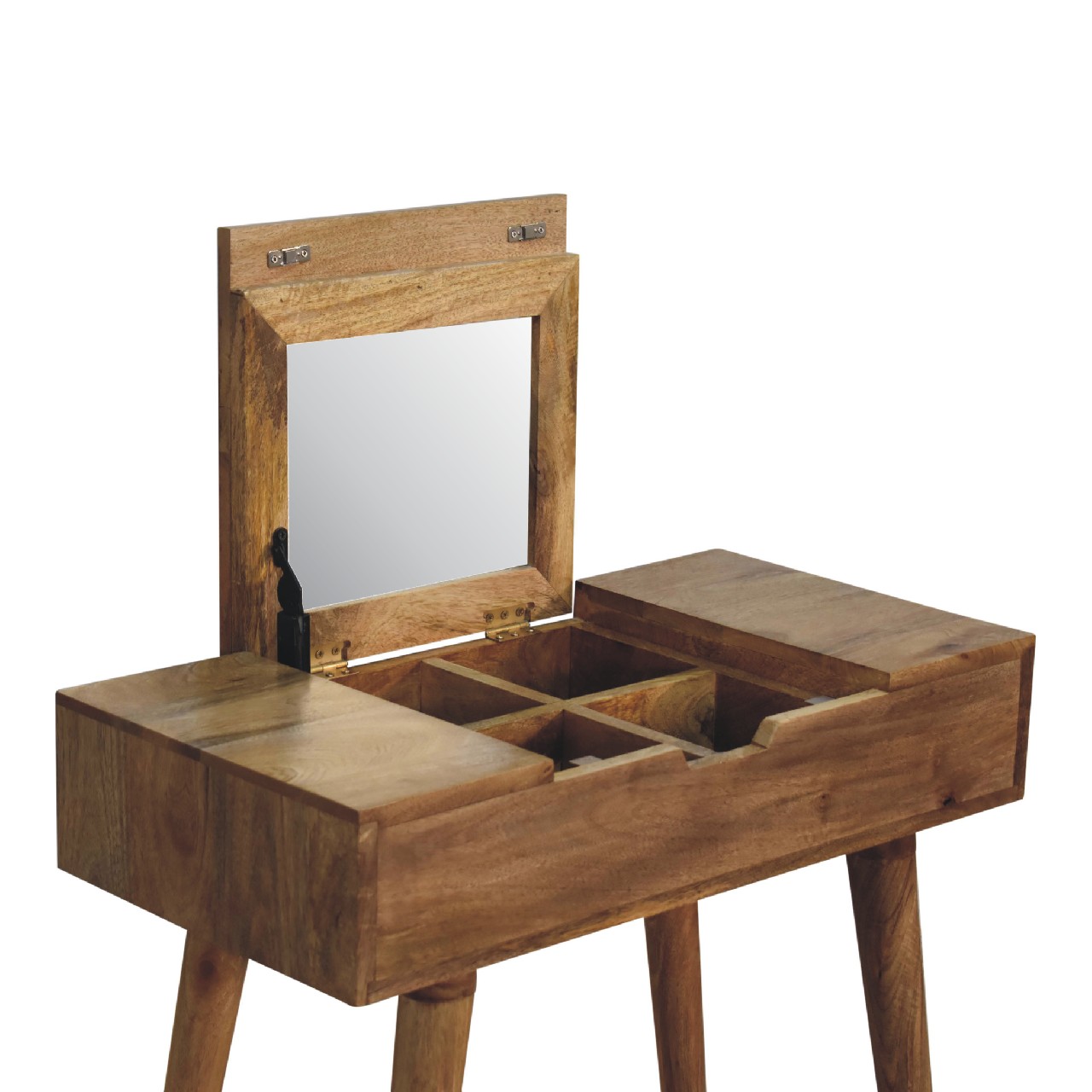 Solid Mango Wood Oak Finished Mini Dressing Table - Image 5
