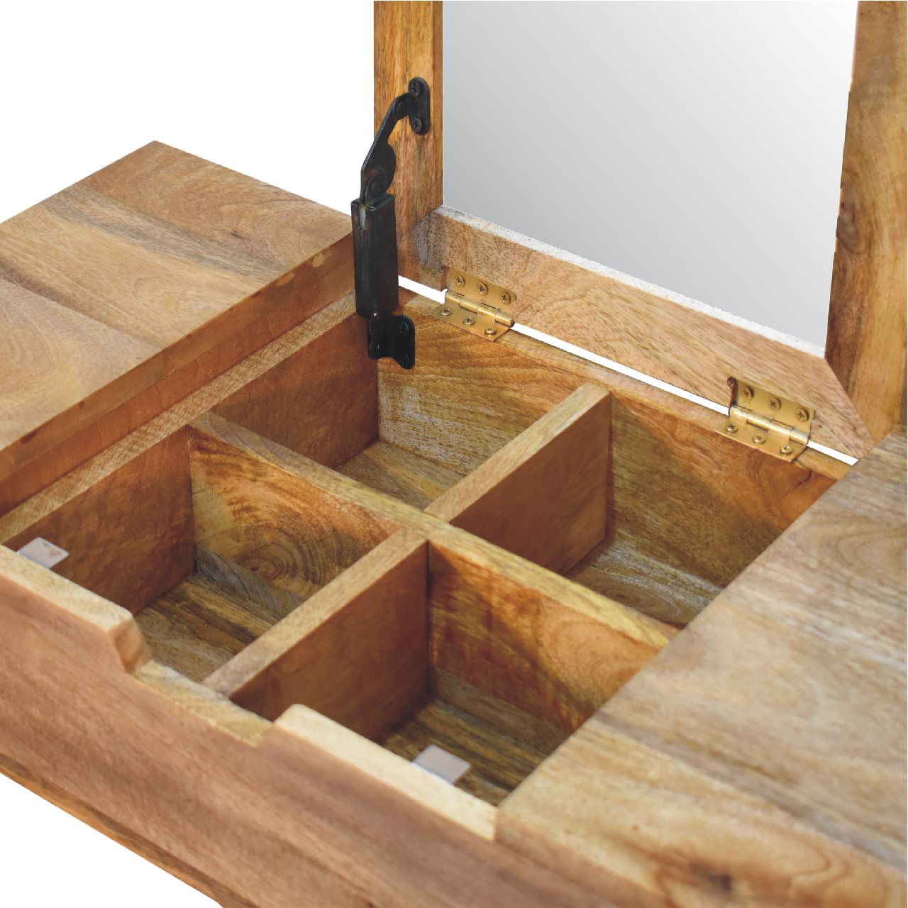 Solid Mango Wood Oak Finished Mini Dressing Table - Image 6