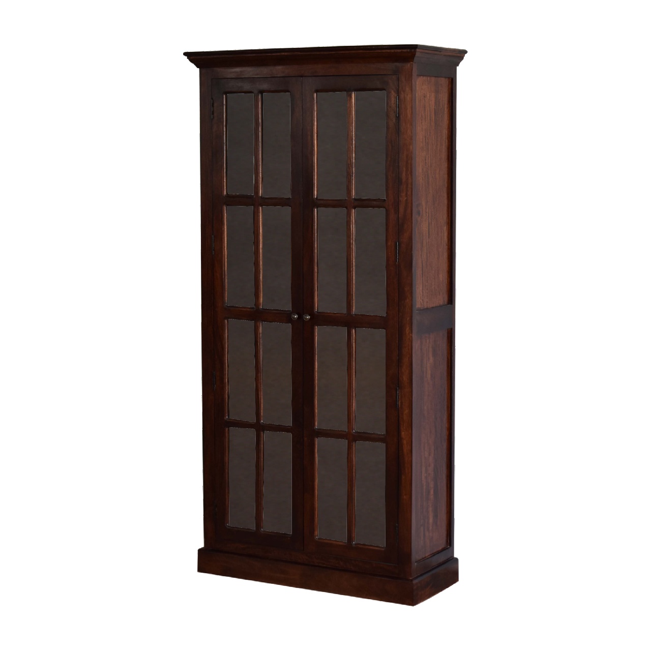 Solid Mango Wood Solid Cherry Finished Glass Doors Cabinet/Cupboard - Image 2