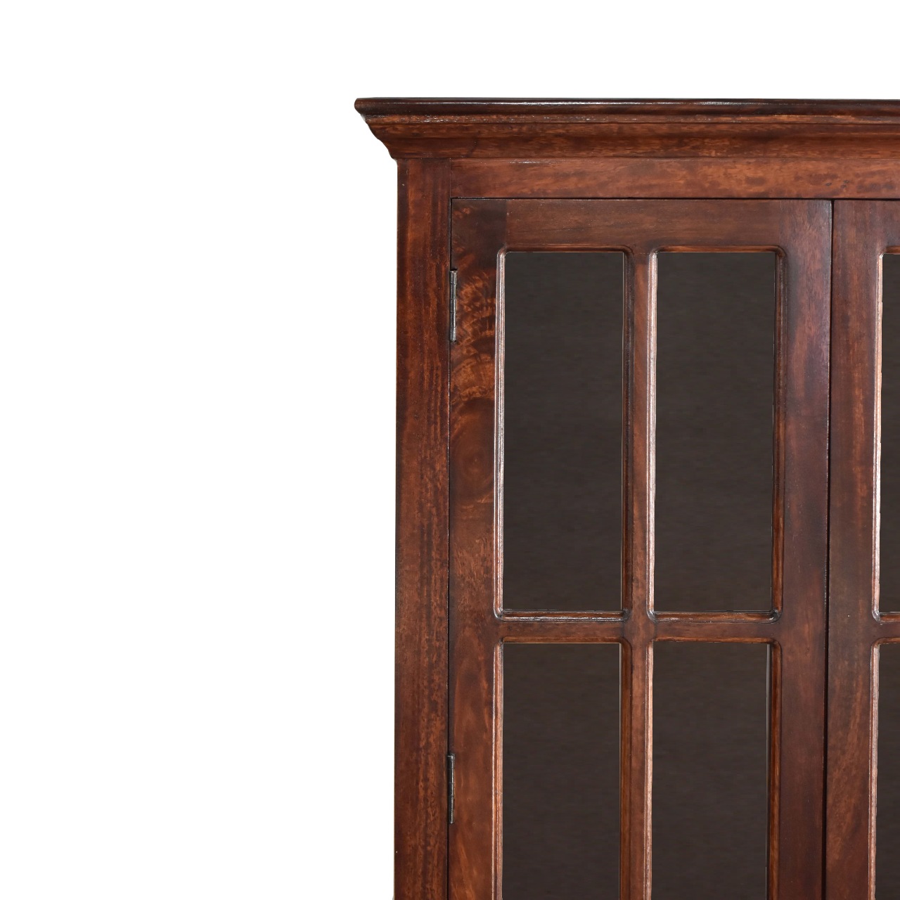 Solid Mango Wood Solid Cherry Finished Glass Doors Cabinet/Cupboard - Image 5