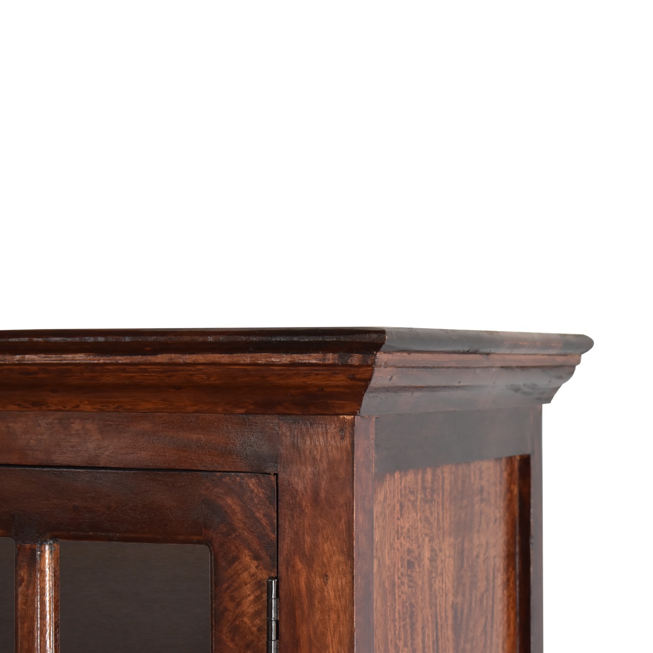 Solid Mango Wood Solid Cherry Finished Glass Doors Cabinet/Cupboard - Image 6