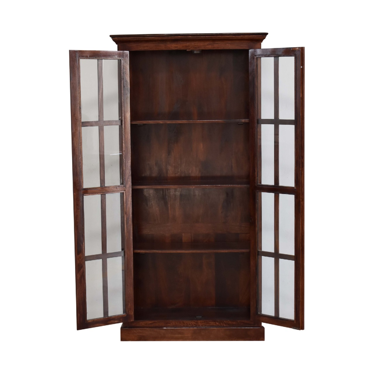 Solid Mango Wood Solid Cherry Finished Glass Doors Cabinet/Cupboard - Image 8