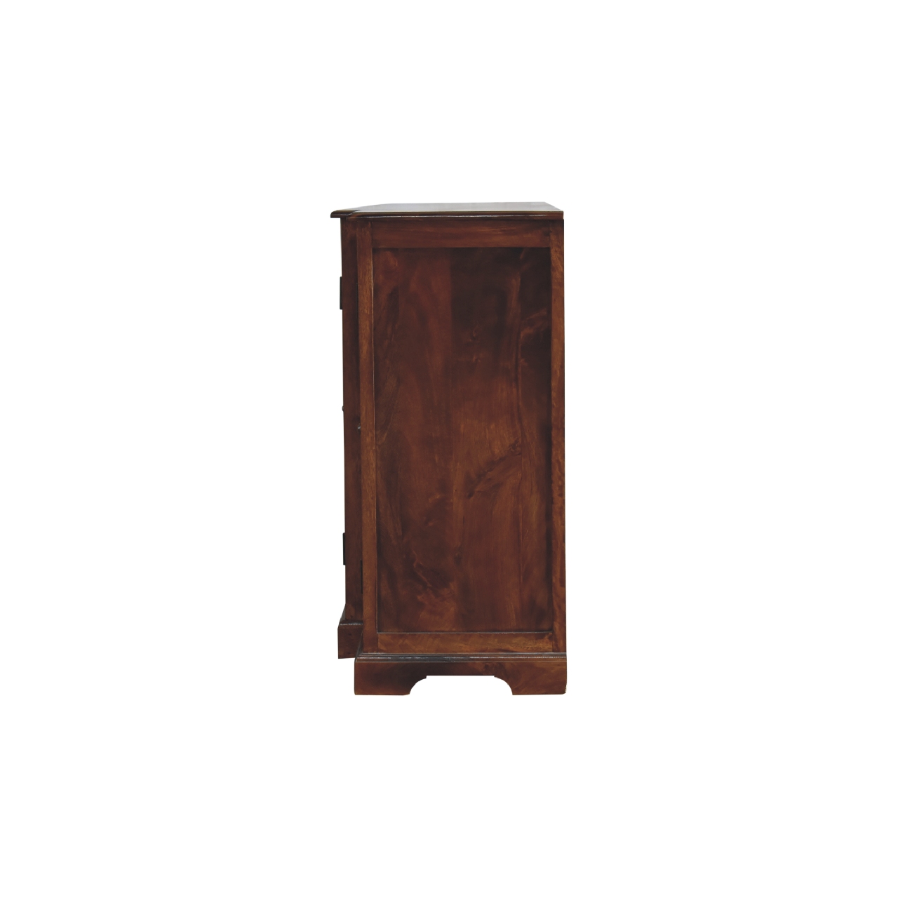 Solid Mango Wood Chestnut Finished 4 Glass Doors 4 Drawers Carved Sideboard - Image 8