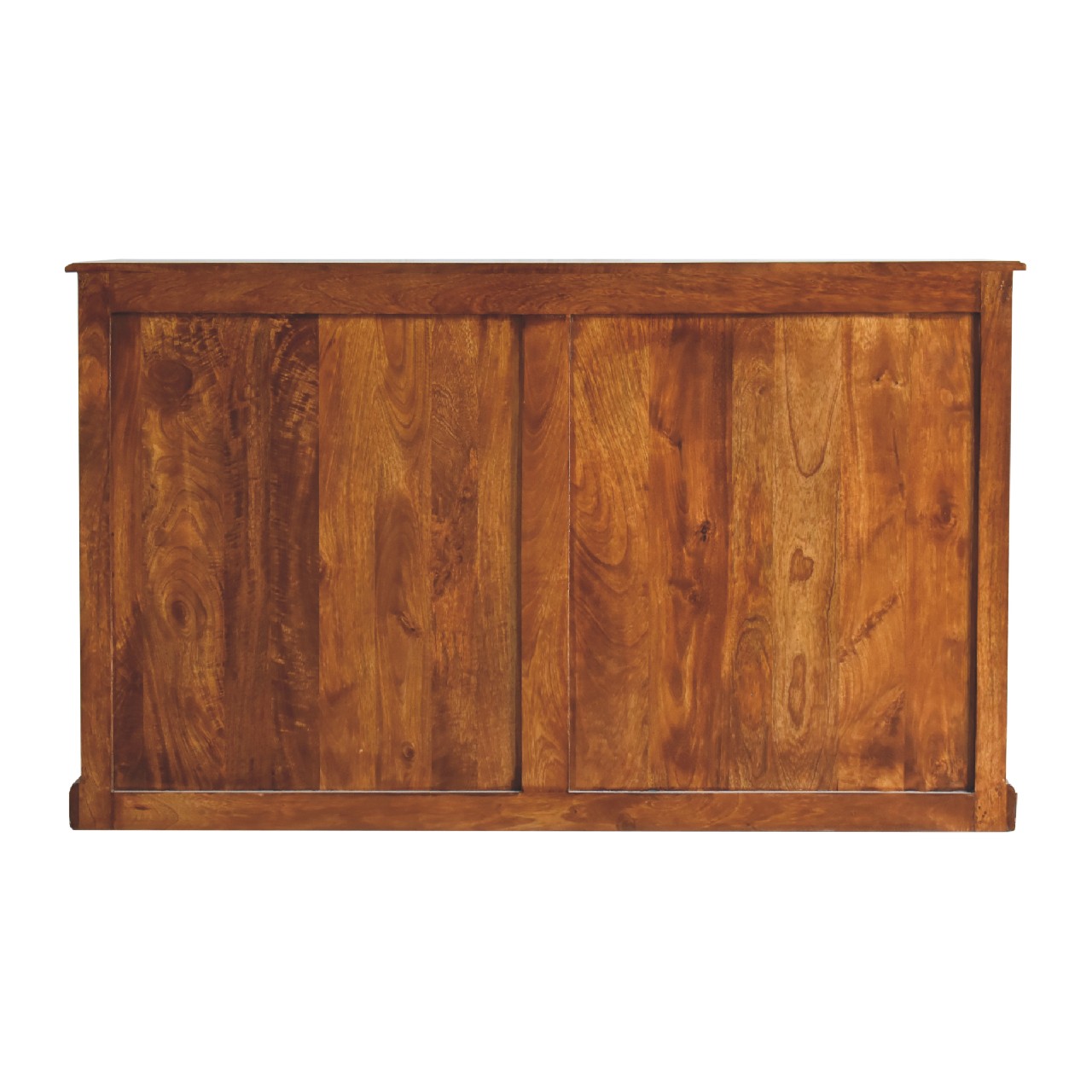 Solid Mango Wood Chestnut Finished 4 Glass Doors 4 Drawers Carved Sideboard - Image 9