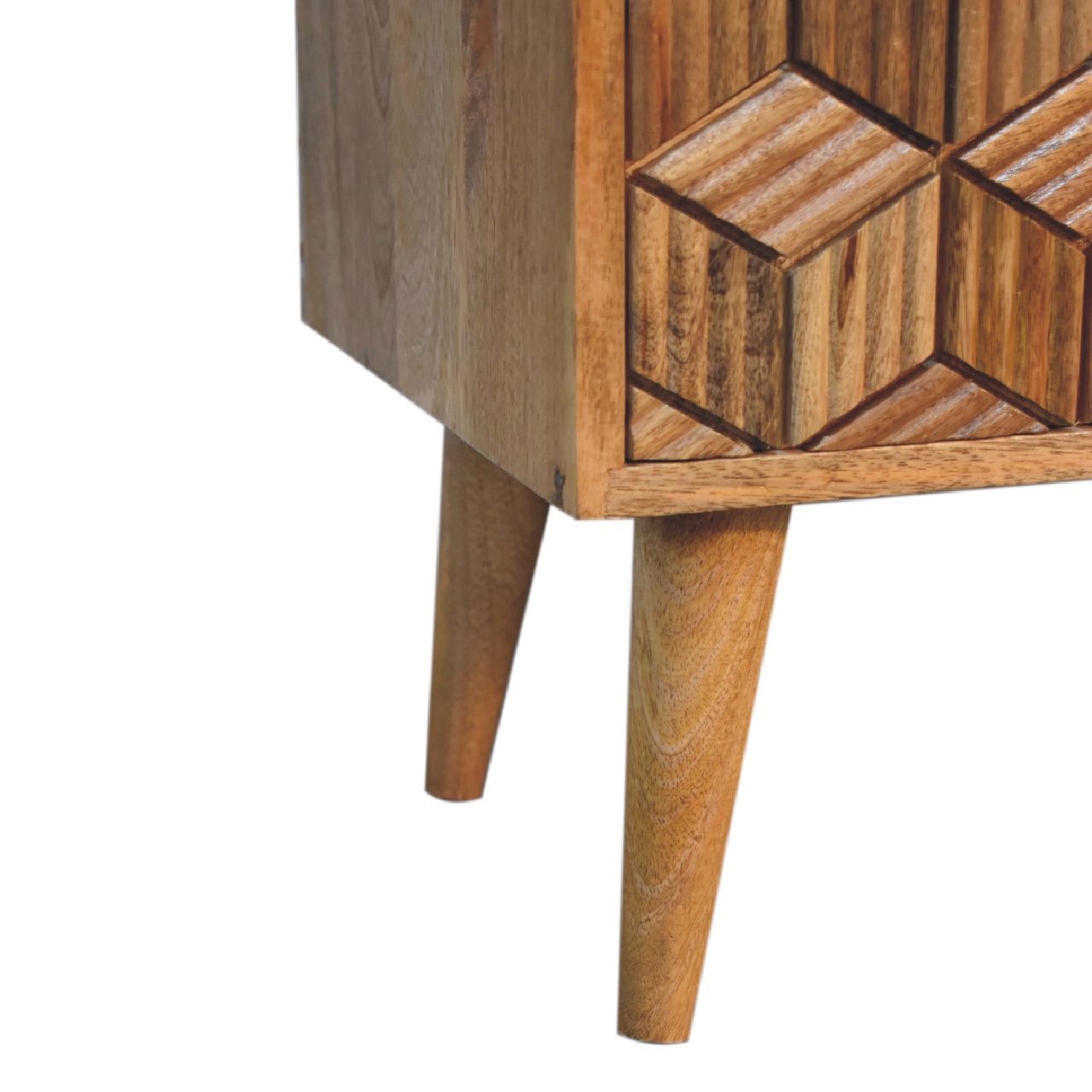 Solid Mango Wood Oak Finished 2 Door 2 Slot Cubana Media Unit - Image 7