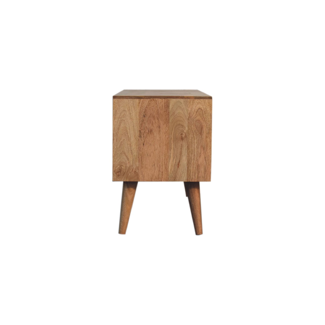 Solid Mango Wood Oak Finished 2 Door 2 Slot Cubana Media Unit - Image 8