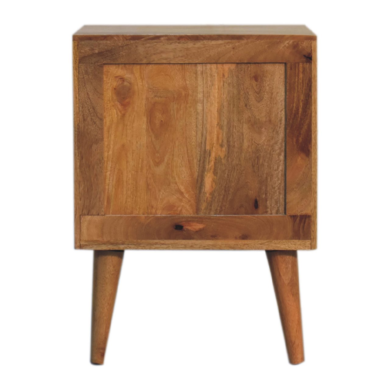 Solid Mango Wood Oak Finished 2 Drawer Cubana Bedside - Image 10