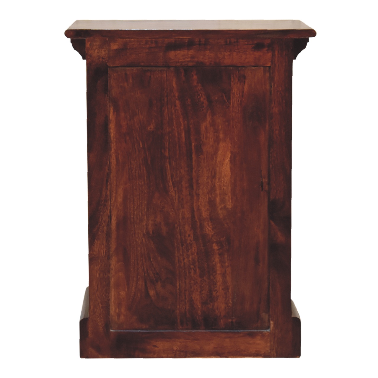 Solid Mango Wood Cherry Finished 1 Drawer 1 Glass Door Bedside - Image 10