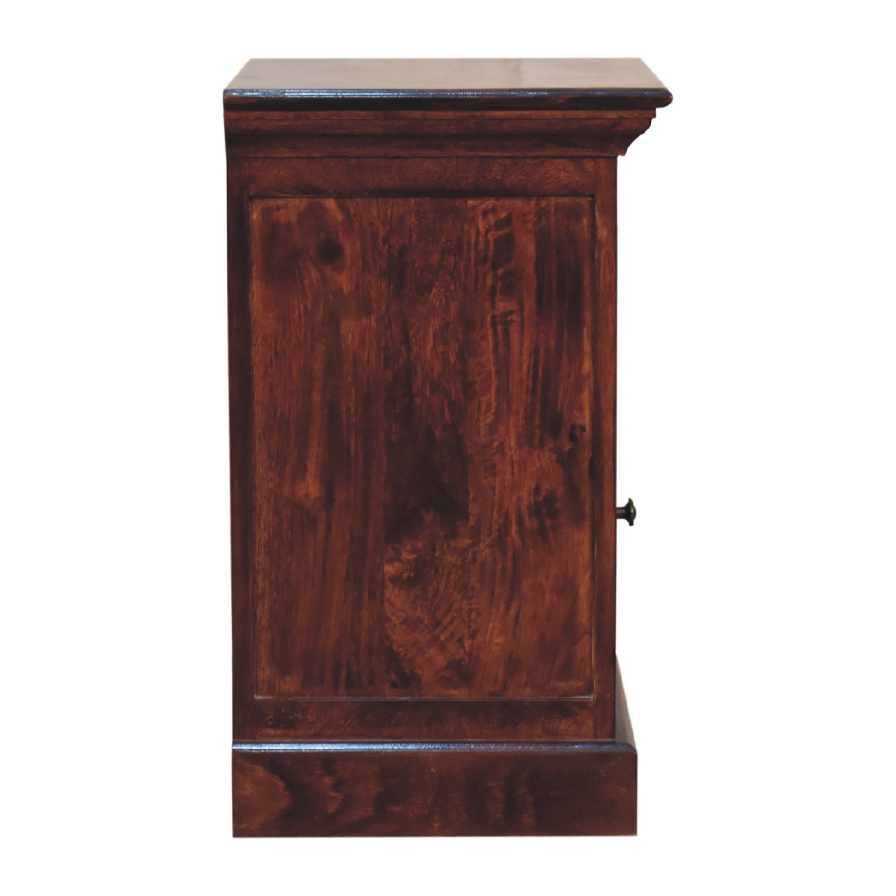 Solid Mango Wood Cherry Finished 1 Drawer 1 Glass Door Bedside - Image 9