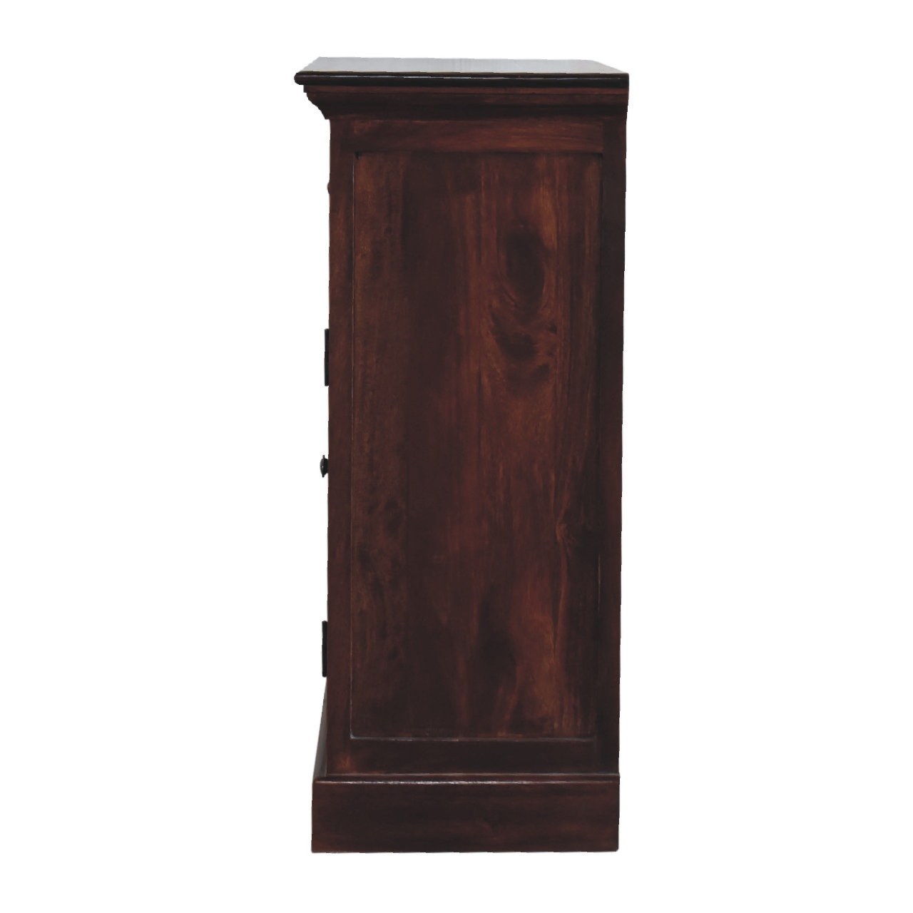 Solid Mango Wood Cherry Finished 2 Glass Doors 2 Drawers Cabinet - Image 9